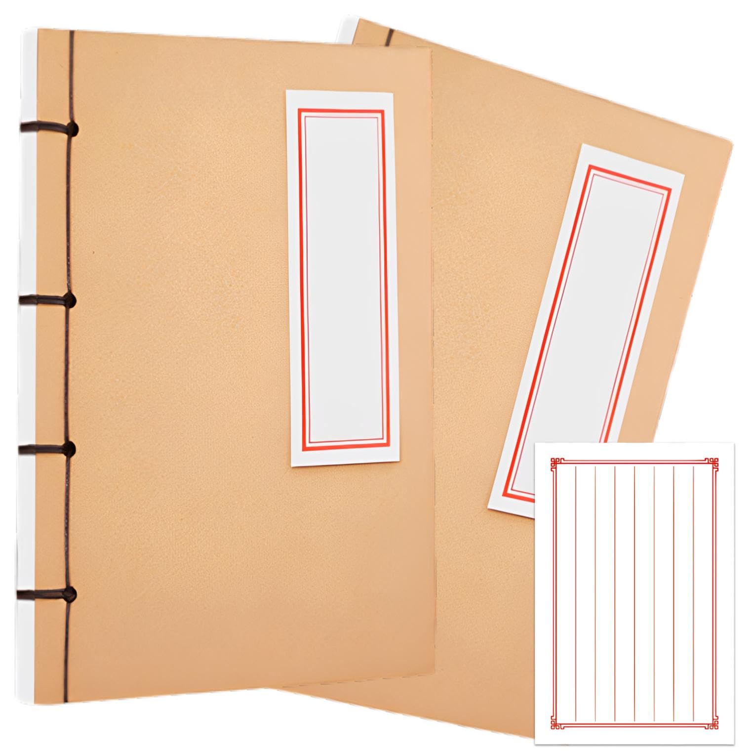 【送料無料】fogman ノート 写経 和綴じ 縦書き 俳句 日記 おしゃれ A5 アンティーク 2冊セット 色：ベージュ