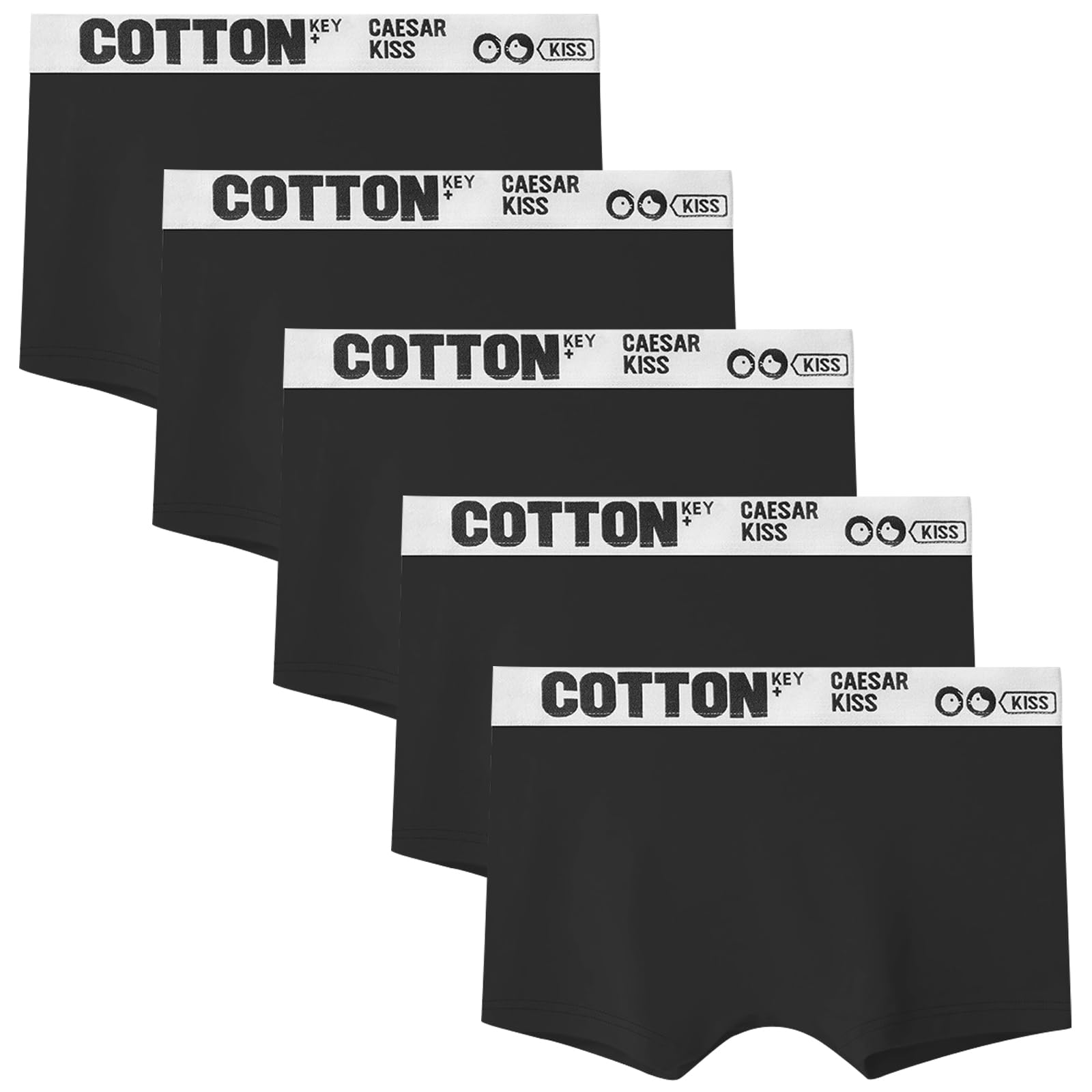 【送料無料】[Pink Play] ボクサー スポーツショーツ レディース 純綿 セクシー 女性の下着 高伸縮性幅広のウエストバンド 通気性 吸汗性 レディース コットン ボーイレングス ショーツ（5枚セット） 色：60#ブラック【5枚セット】、サイズ：L