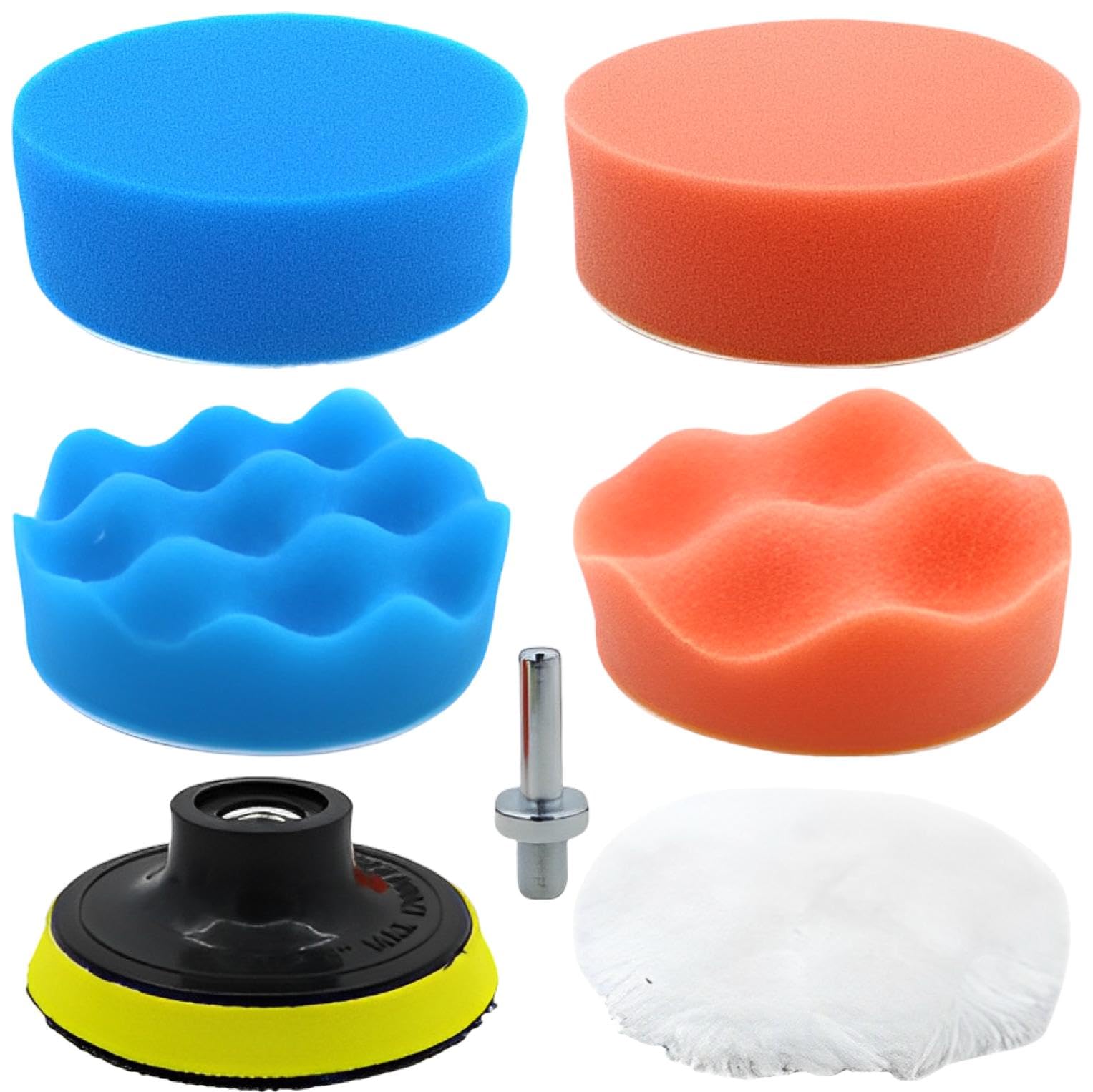 【送料無料】fogman ポリッシャー 研磨パッド 洗車用 ツヤ出し 電気ドリル用 柔軟性 スポンジ 7点セッ..