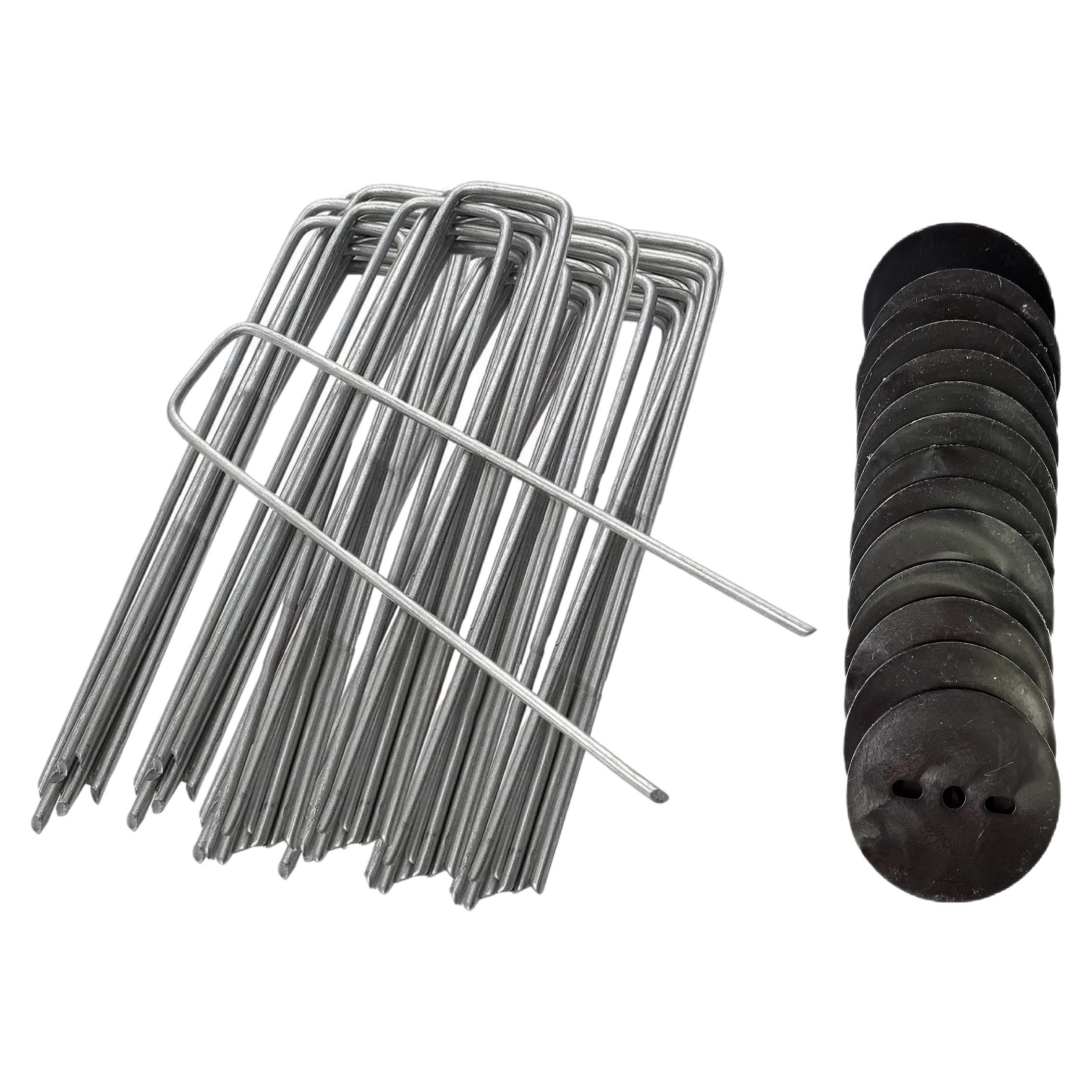 【送料無料】ONESORA 人工芝ピン 防草シートピン U字ピン 押えパット付き 4mm径 スチール製 農園マルチ..