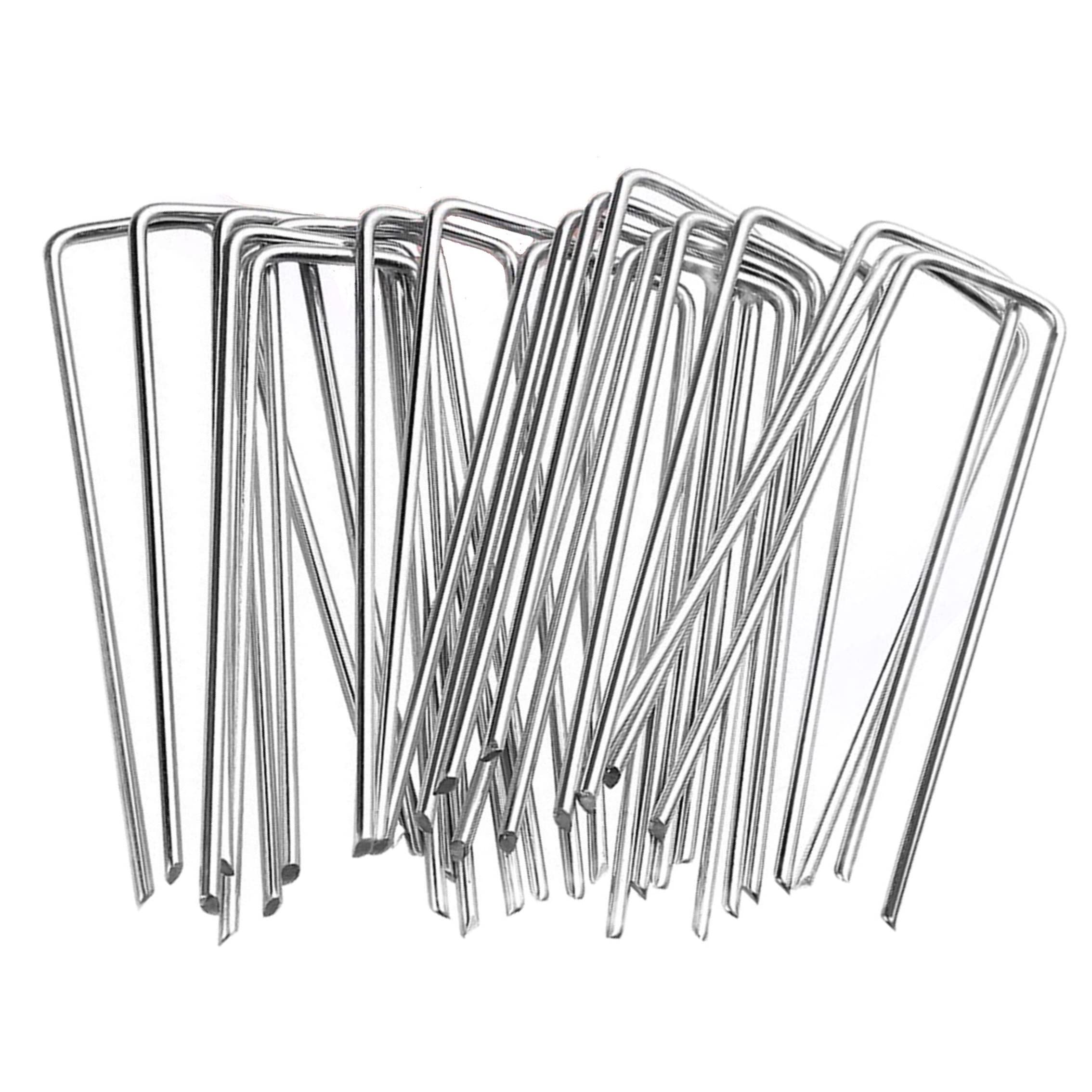【送料無料】ONESORA 人工芝 おさえピン 防草シートピン U字ピン 【メッキ塗装 15cm 50本】 4mm径 スチ..