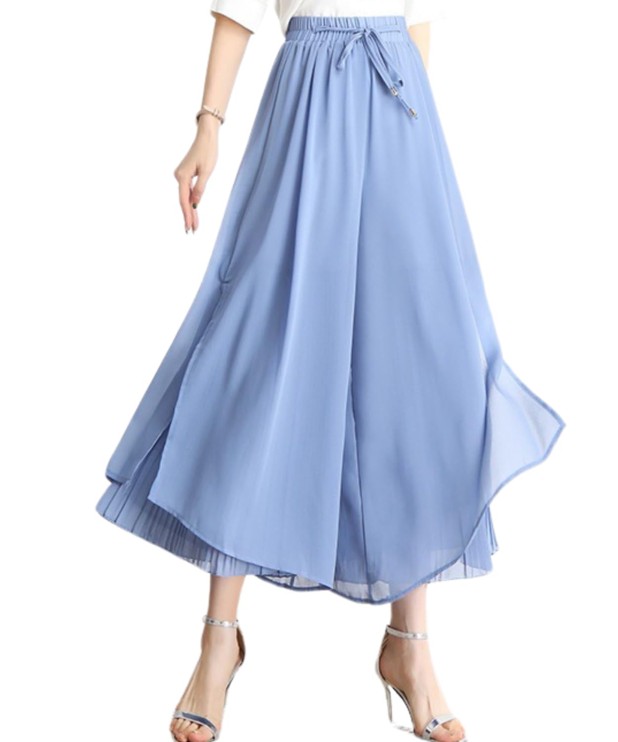 【送料無料】[Dep Club] レイヤードで魅せる スカーチョ レディース 夏 ガウチョパンツ 涼しい プリー..