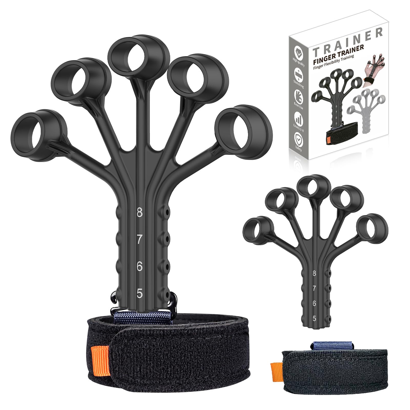 【送料無料】フィンガーパワー 2個セット 筋力トレーニング フィンガートレーナー 握力鍛錬 握力トレーニング Ziifun レジスタンスレベル調整可能 握力回復...