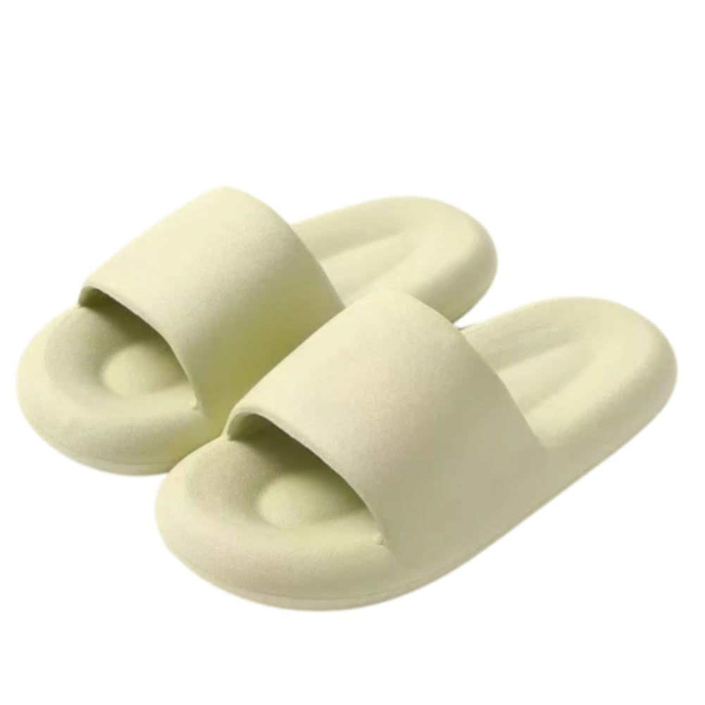 【送料無料】[ALVEIN] スリッパ サンダル マシュマロ ベランダサンダル ルームシューズ ユニセックス トイレ マカロン 厚底 室内 静音 EVA 滑りにくい もこもこ ふわふわ 柔軟性 通年 クッション性 来客用 色：ライトグリーン、サイズ：24.0 cm