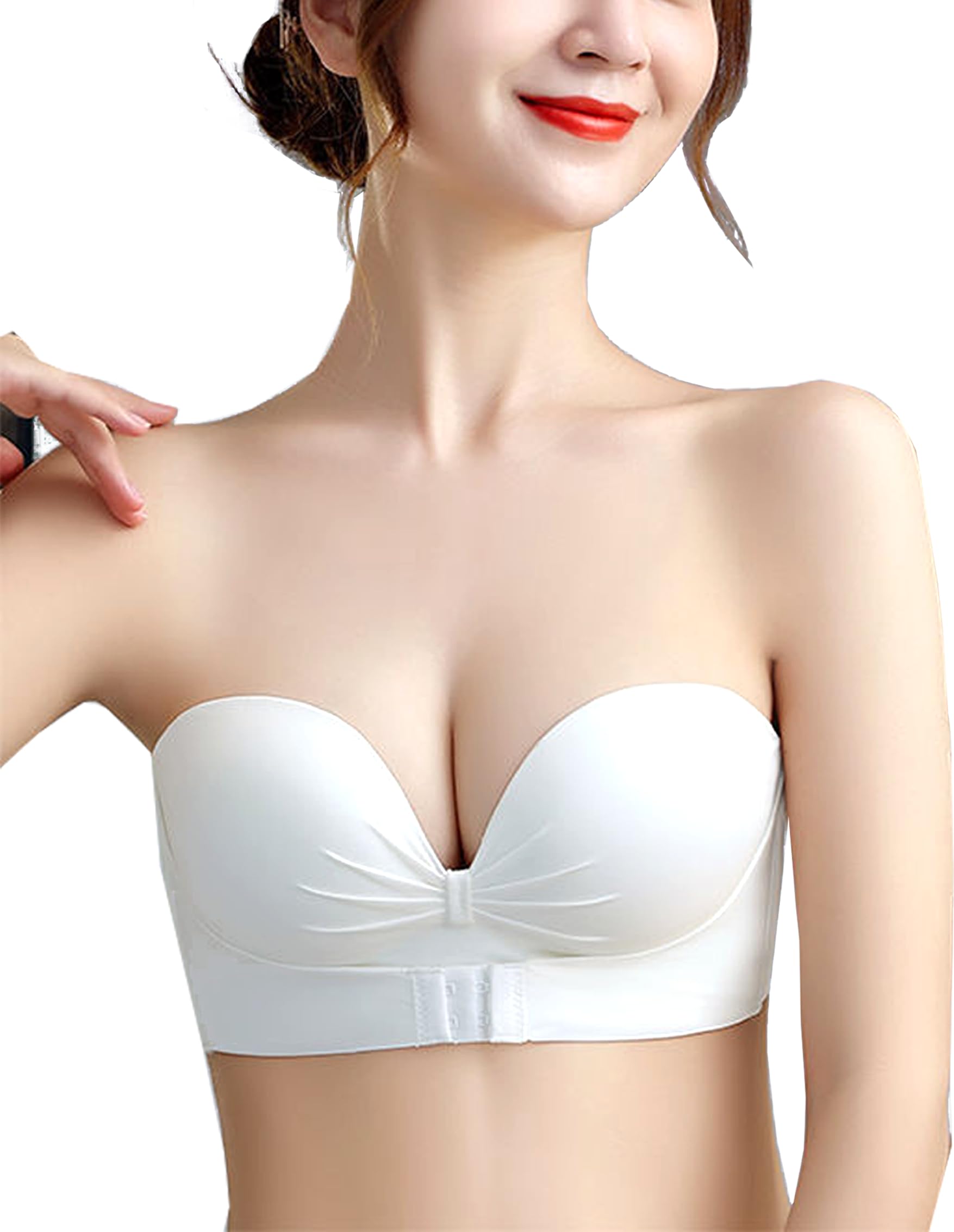 【送料無料】[Raefill] 最強盛りブラ 2024【美胸美背・乳腺専門家監修】新開発前ホック【滑り止め強化】シームレスブラ フロントホック ノンワイヤー サポート 伸縮性 補正ブラ レースブラ 柔らかい 通気性 色：ホワイト、サイズ：L