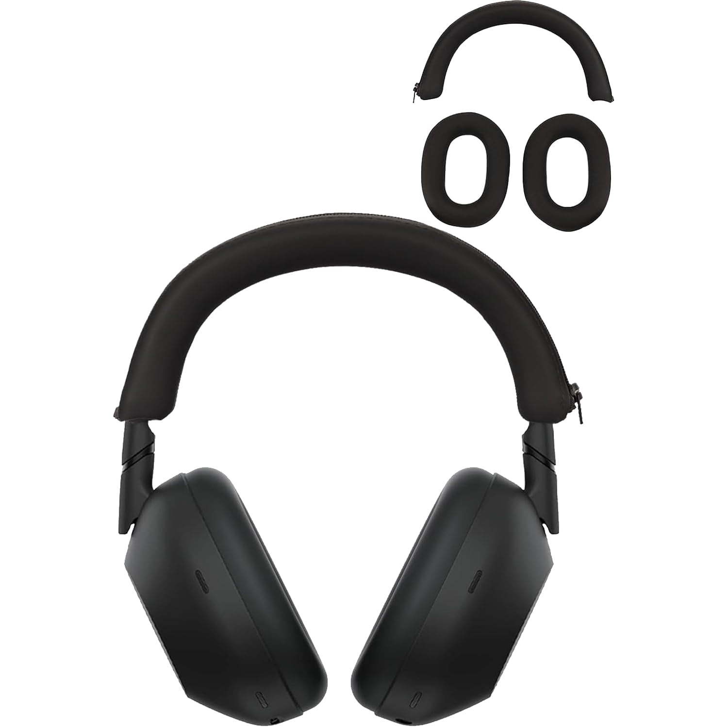 【送料無料】【BARDATS】For ソニー(SONY) WH-1000XM6 用 ケース カバー (ジッパー ヘッドバンド カバー+イヤーキャップカバー) 柔らかい シリコン製 装着充電可能 全面保護 軽量 落下防止 防止 キズ防止 指紋防止 防水 耐衝撃 色：(ブラック)、サイズ：SONY WH-1000XM6