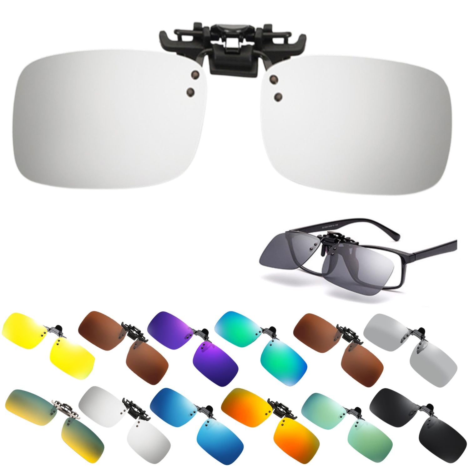 【送料無料】[TIMYU] サングラス 前掛けクリップ式 UVカット 偏光 紫外線カット メンズ レディース メ..