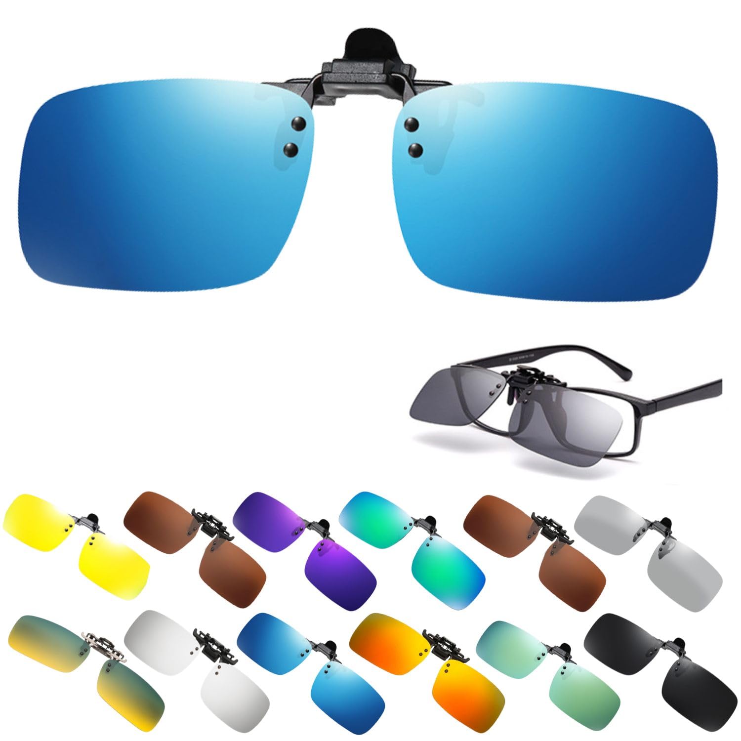 【送料無料】[TIMYU] サングラス 前掛けクリップ式 UVカット 偏光 紫外線カット メンズ レディース メ..