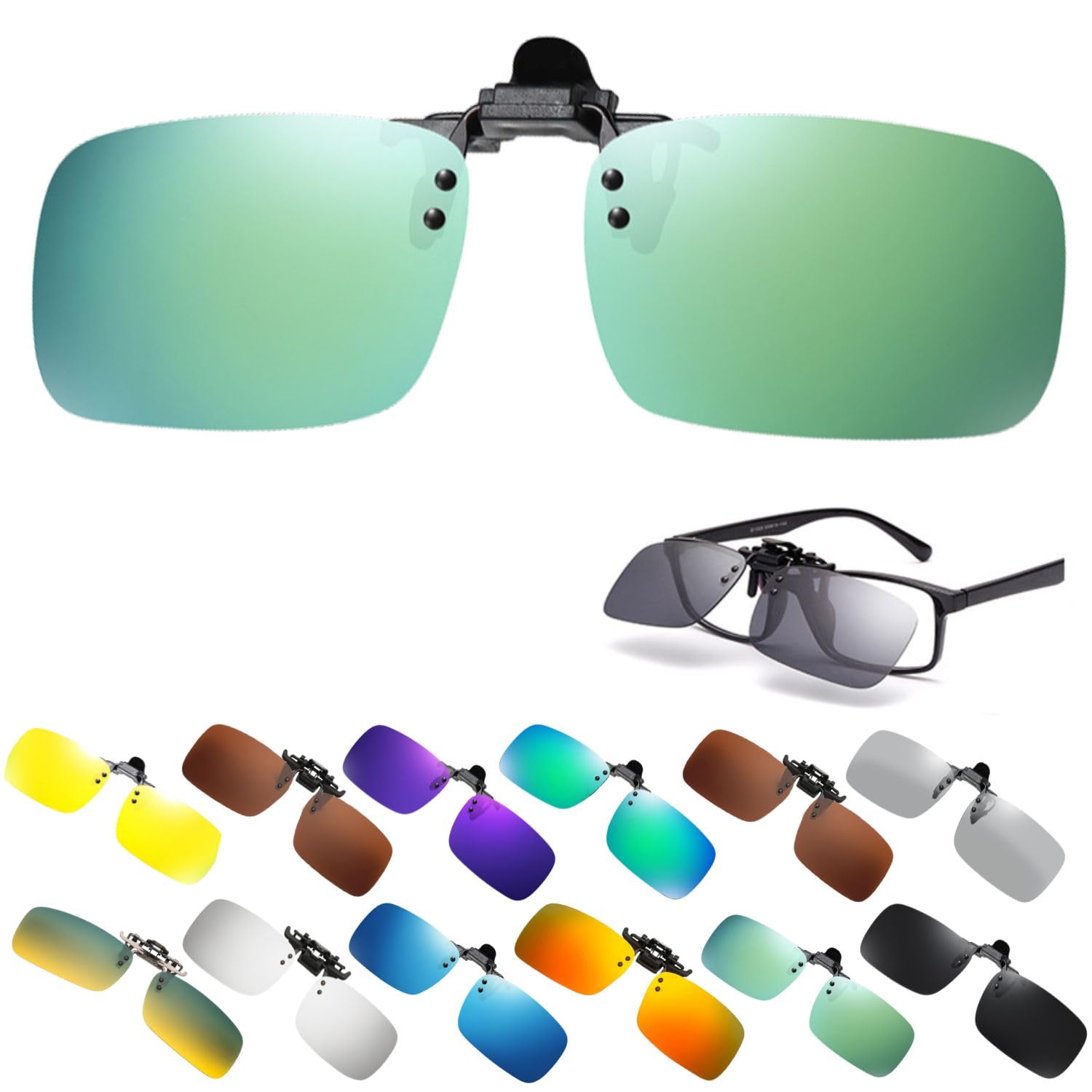 【送料無料】[TIMYU] サングラス 前掛けクリップ式 UVカット 偏光 紫外線カット メンズ レディース メ..