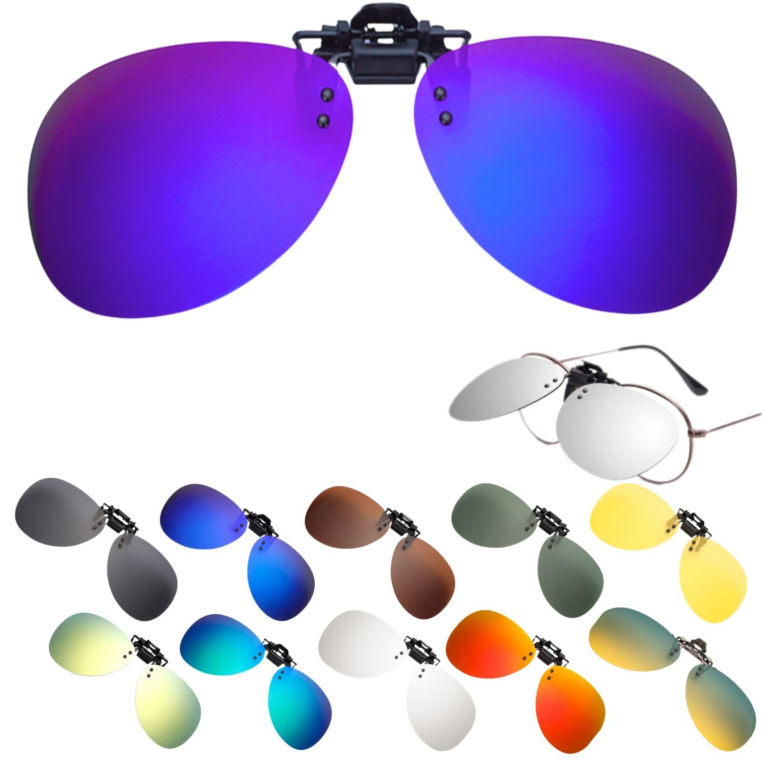 【送料無料】[TIMYU] サングラス 前掛けクリップ式 ボストンメガネ UVカット 偏光 紫外線カット メンズ..