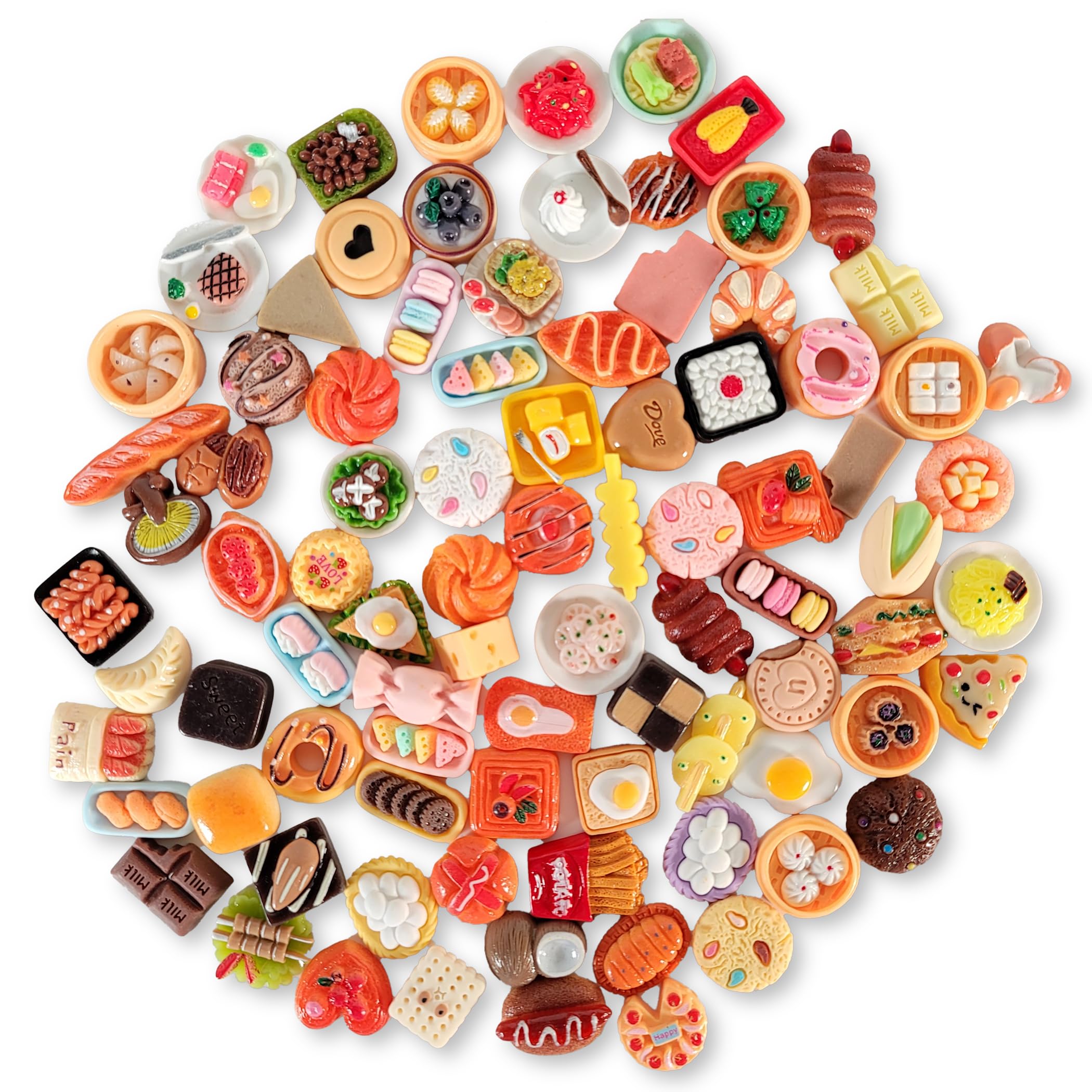 【送料無料】Lezalic フード ミニチュア 山盛りセット ドールハウス 料理 定食 スイーツ パーツ 小物 D..