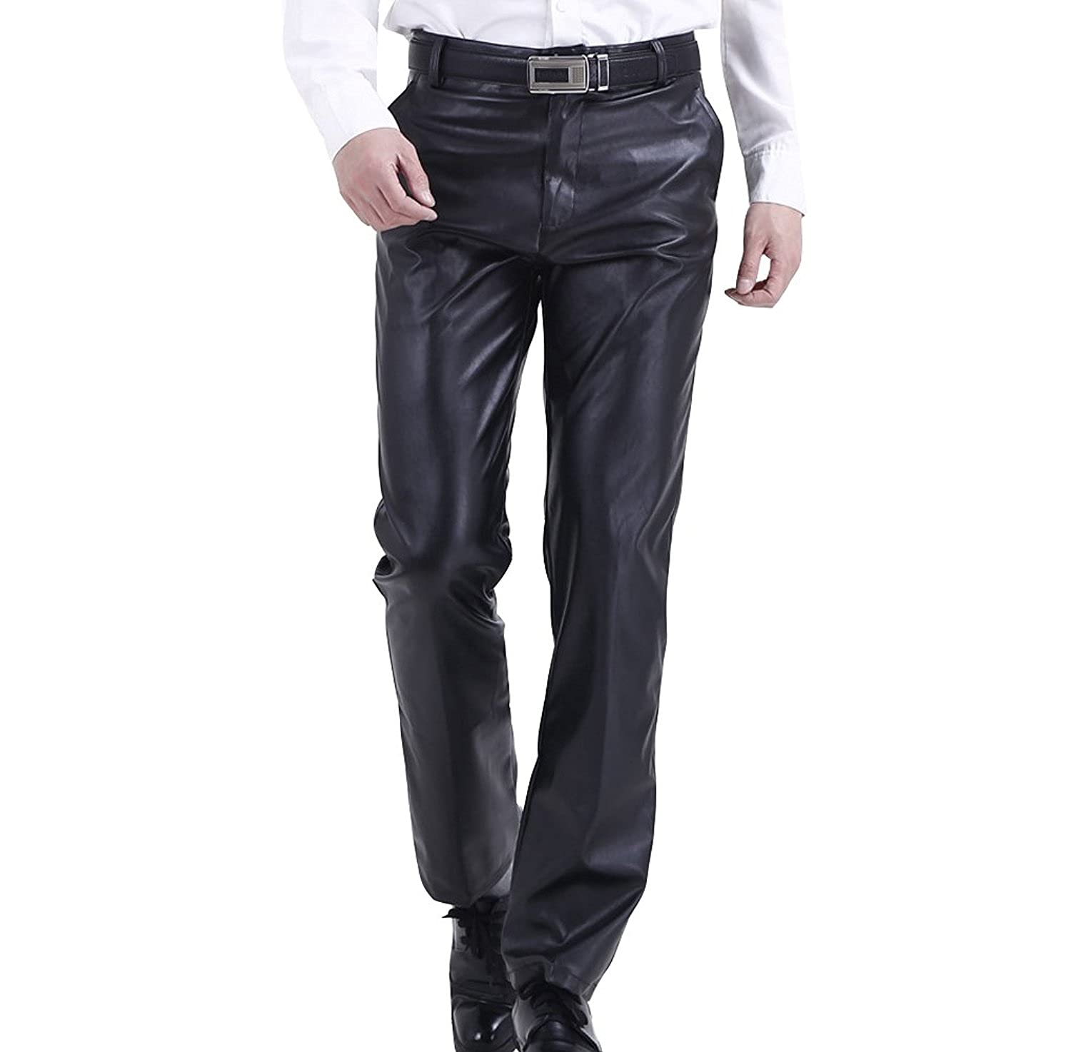 【送料無料】[Nail39] メンズ 防寒 レザーパンツ 裏ボア ストレート 革風 防風 バイク 大きいサイズ 色..