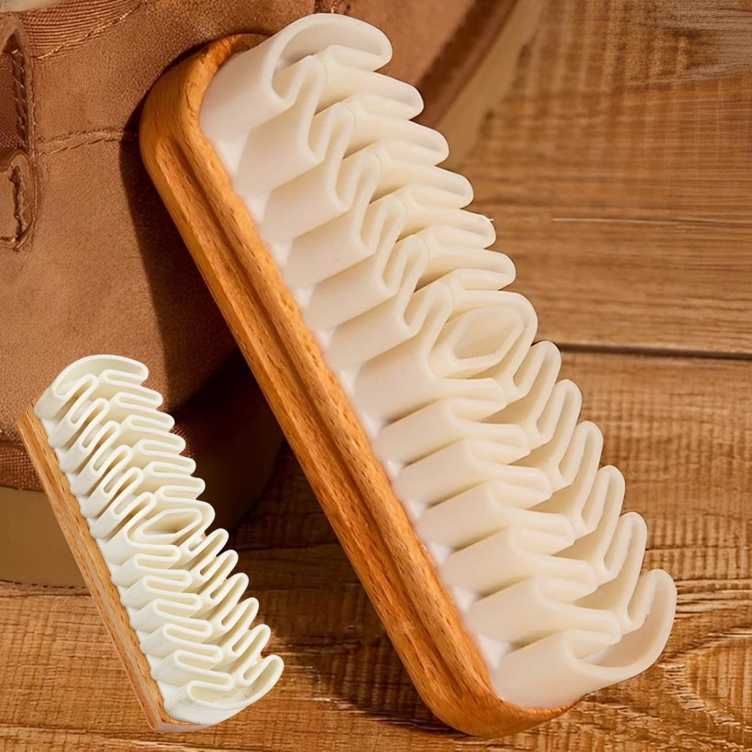 【送料無料】fogman スエード ブラシ クリーナー 汚れ落とし クレープ スニーカー 靴 2本セット 色:ホワイト、サイズ:中