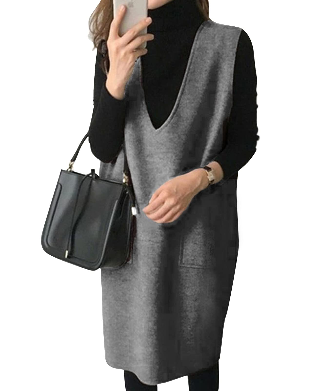 【送料無料】[BLANK BLANC] [ブランクブラン] ワンピース チュニック ジャンパースカート レディース V..