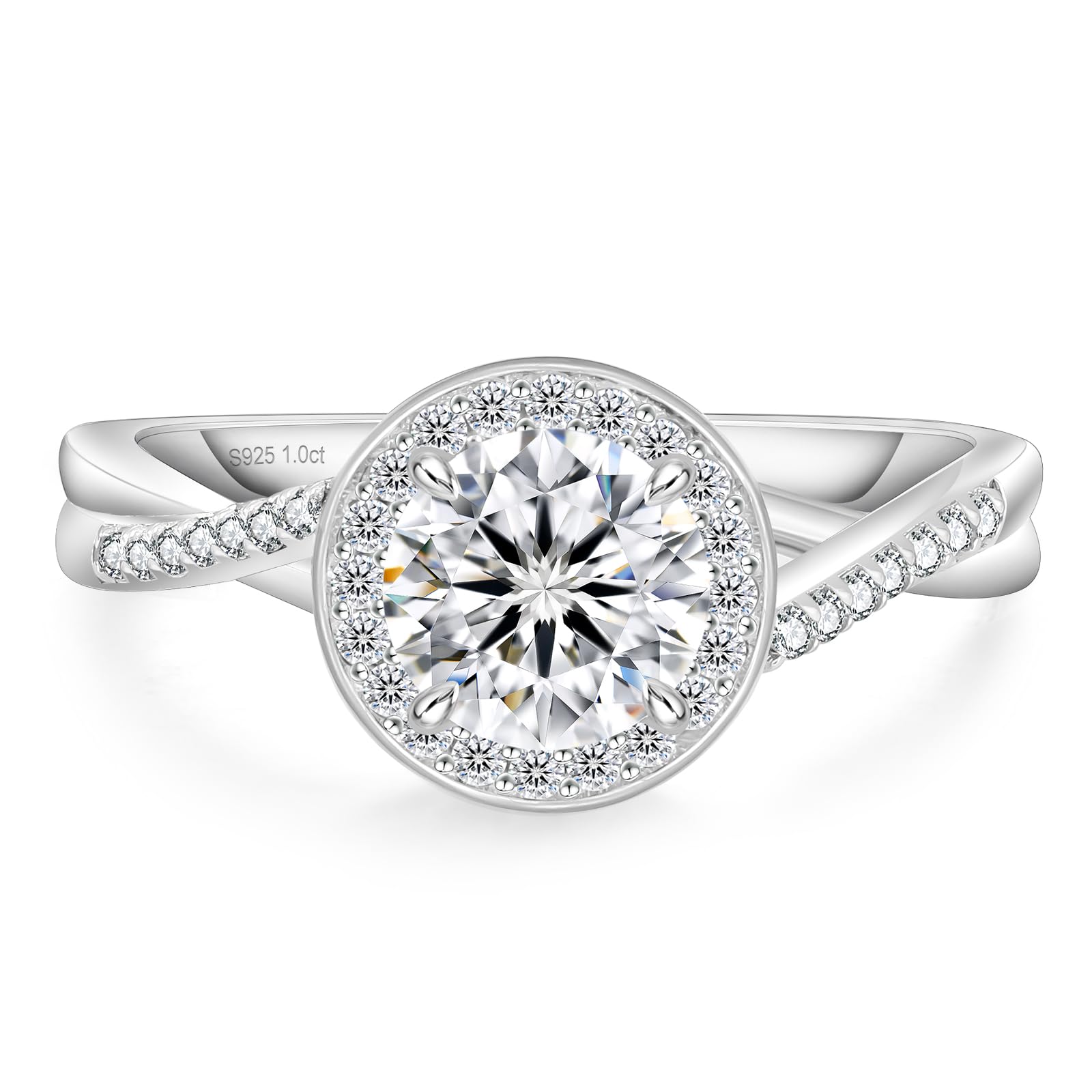 【送料無料】KRKC&CO エンゲージリング 婚約指輪 ダイヤ指輪 1ctDカラー VVS1モアサナイト レディース用 シルバー925リング キラキラジュエリー 女性 人気 結婚記念日プレゼント