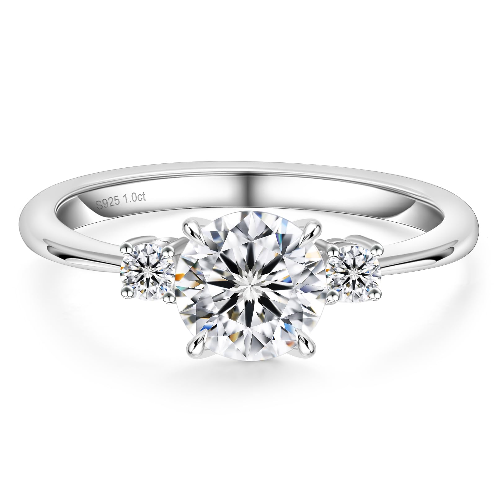 【送料無料】KRKC&CO 婚約指輪 3石リング 人工ダイヤ指輪 1.0ct/1.6ct モアサナイトリング エンゲージ..