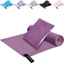 【送料無料】fogman 速乾タオル スポーツタオル 吸水 マイクロファイバー 水泳 プール 入浴 ジム 袋付き 色:パープル、サイズ:中