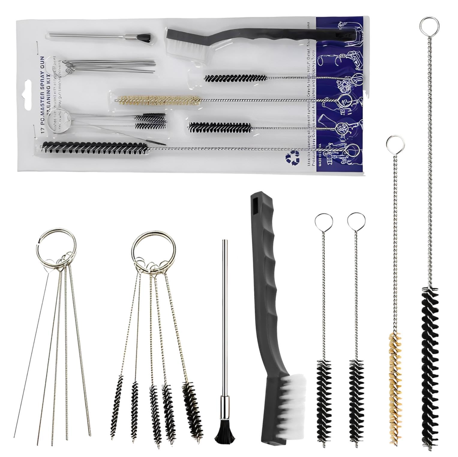 【送料無料】fogman エアブラシ 洗浄 クリーナー メンテナンス ガンクリーナー 掃除 17本セット