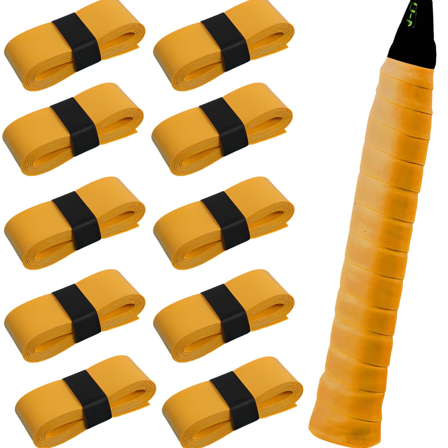 【送料無料】fogman グリップテープ テニス バドミントン テニスラケット ゴルフ 野球 10本セット 色：イエロー