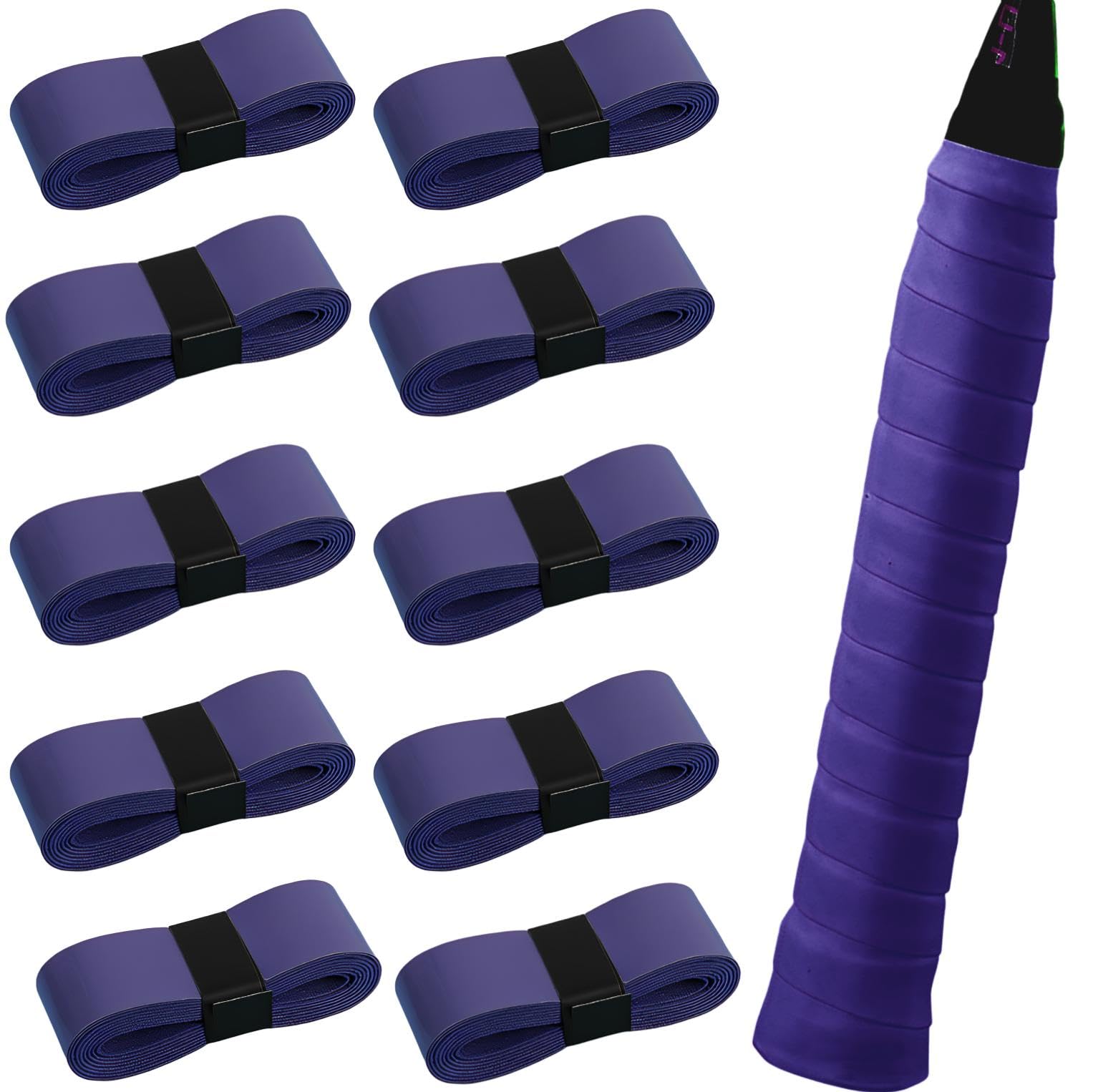 【送料無料】fogman グリップテープ テニス バドミントン テニスラケット ゴルフ 野球 10本セット 色：パープル