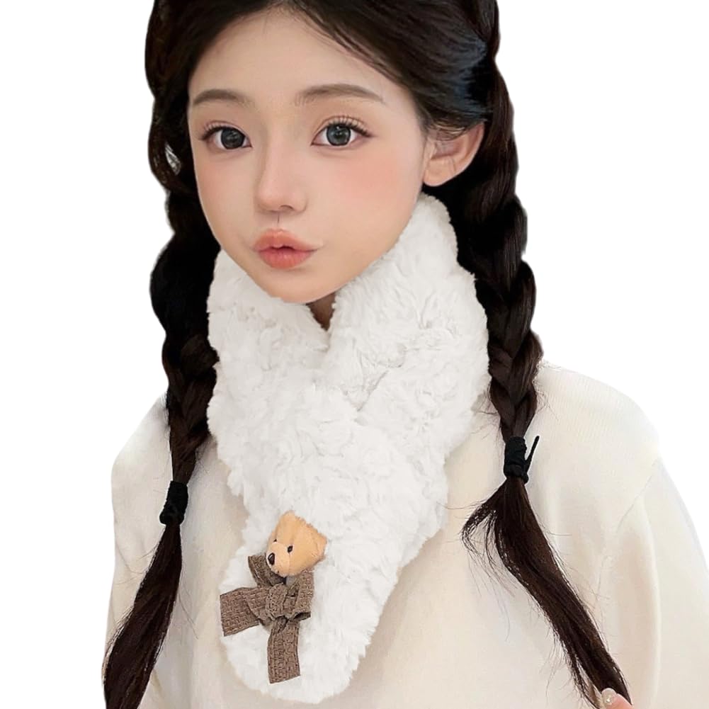 【送料無料】[ALVEIN] ネックウォーマー ティペット クロスマフラー キッズ 女の子 もこもこ ふわふわ ..