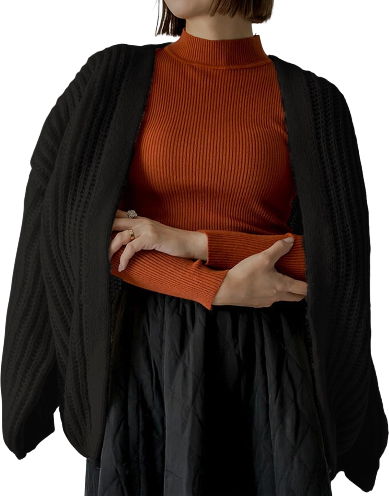 【送料無料】[BLANK BLANC] カーディガン レディース 春 ニット 長袖 トップス ミドル丈 ゆったり カー..