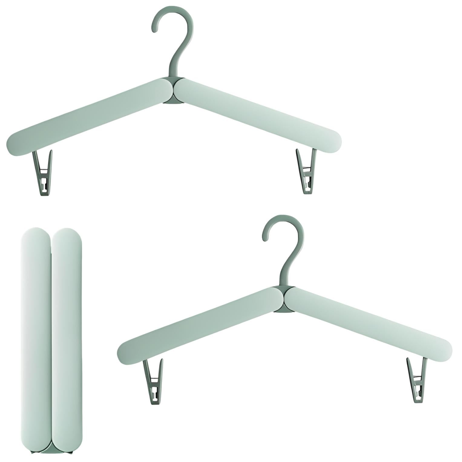 【送料無料】fogman 折りたたみハンガー 旅行用ハンガー 持ち運び 携帯 軽量 コンパクト 2個セット 色:グリーン、サイズ:Medium