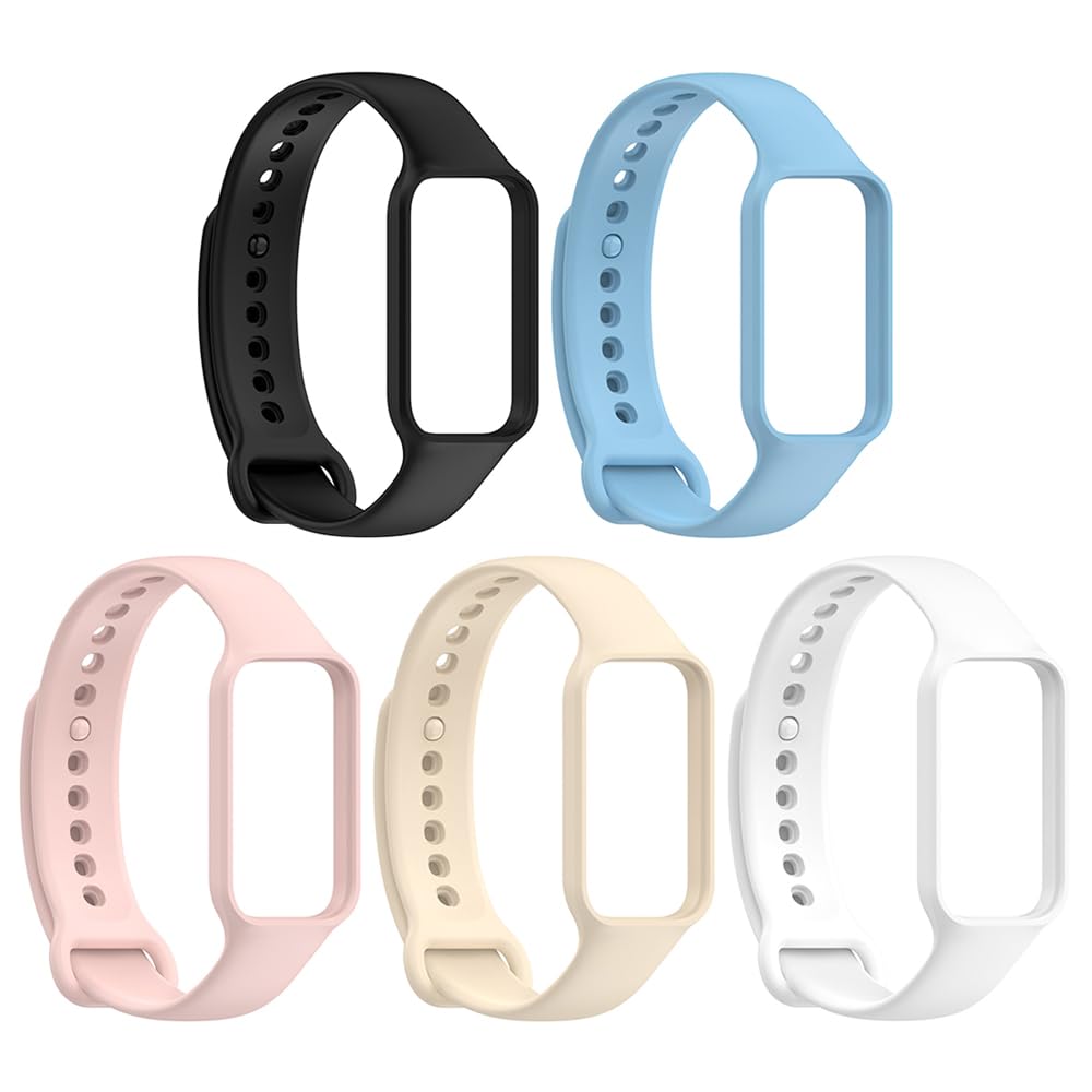 【送料無料】[YFFSFDC] Redmi Smart Band 2 交換バンド 5色組 Xiaomi Band 8 Active 換えバンド 小米 シャオミ 予備 替え ベルト 交換用 ラバーベルト 通気 防水 シリコン製 色：明るい色系、サイズ：ワンサイズ