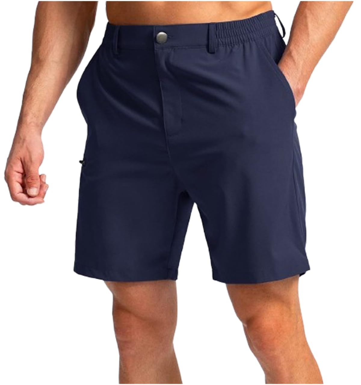 【送料無料】[エムシング] ハーフパンツ ウェストゴム 半ズボン ゴルフウェア ボトムス カジュアル ポケット 春 夏 秋 メンズ 色：ネイビー、サイズ：XL
