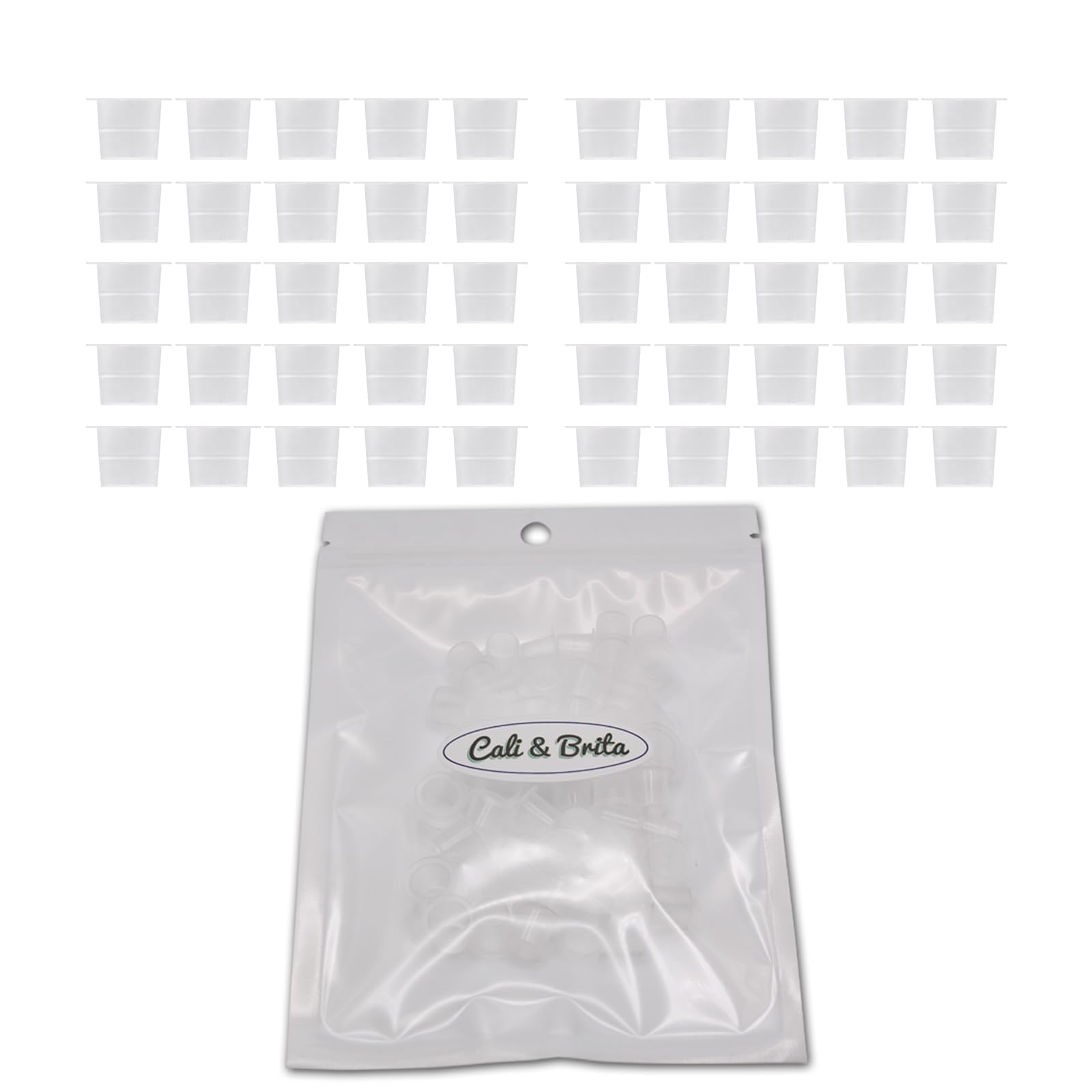 【送料無料】Cali&Brita 【小型塗料皿キット】ホビー用塗料皿 全46点set プラモデル ガンプラ 絵画 水彩画 使い切り 色:透明、サイズ:0.5ml