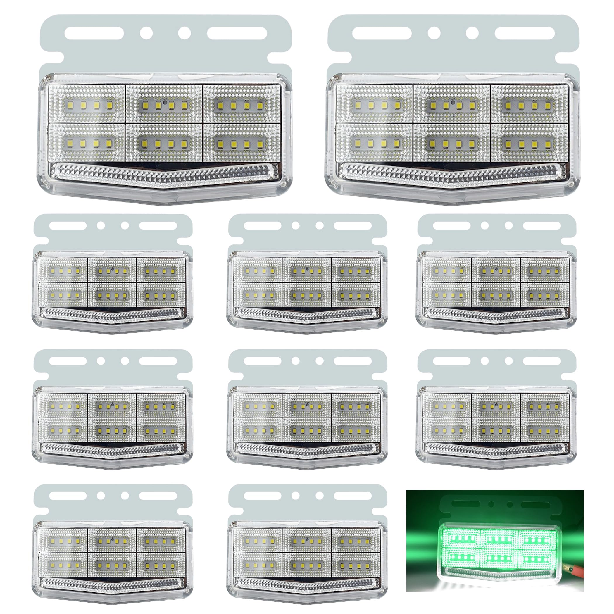 【送料無料】Lezalic 高輝度LED トラック サイド マーカー 24V 10個セット 防水 防塵 42基搭載 4面発光..