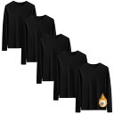 【送料無料】Hisitosa インナーシャツ メンズ 長袖 3枚セット 5枚組 防寒 肌着 裏起毛 厚手 長袖tシャツ 丸首 軽くて暖かい 冬服メンズ ストレッ...