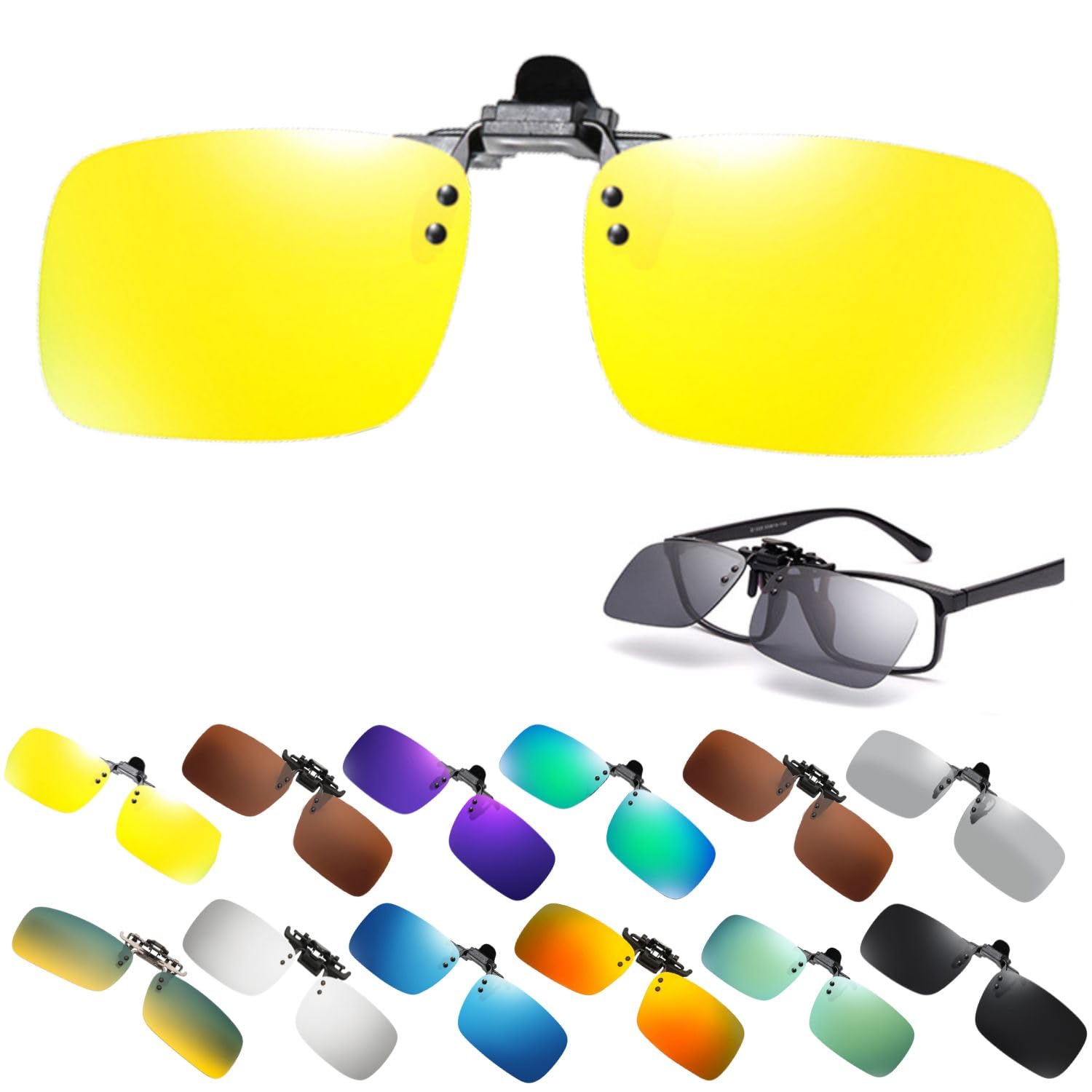 【送料無料】[TIMYU] サングラス 前掛けクリップ式 UVカット 偏光 紫外線カット メンズ レディース メ..