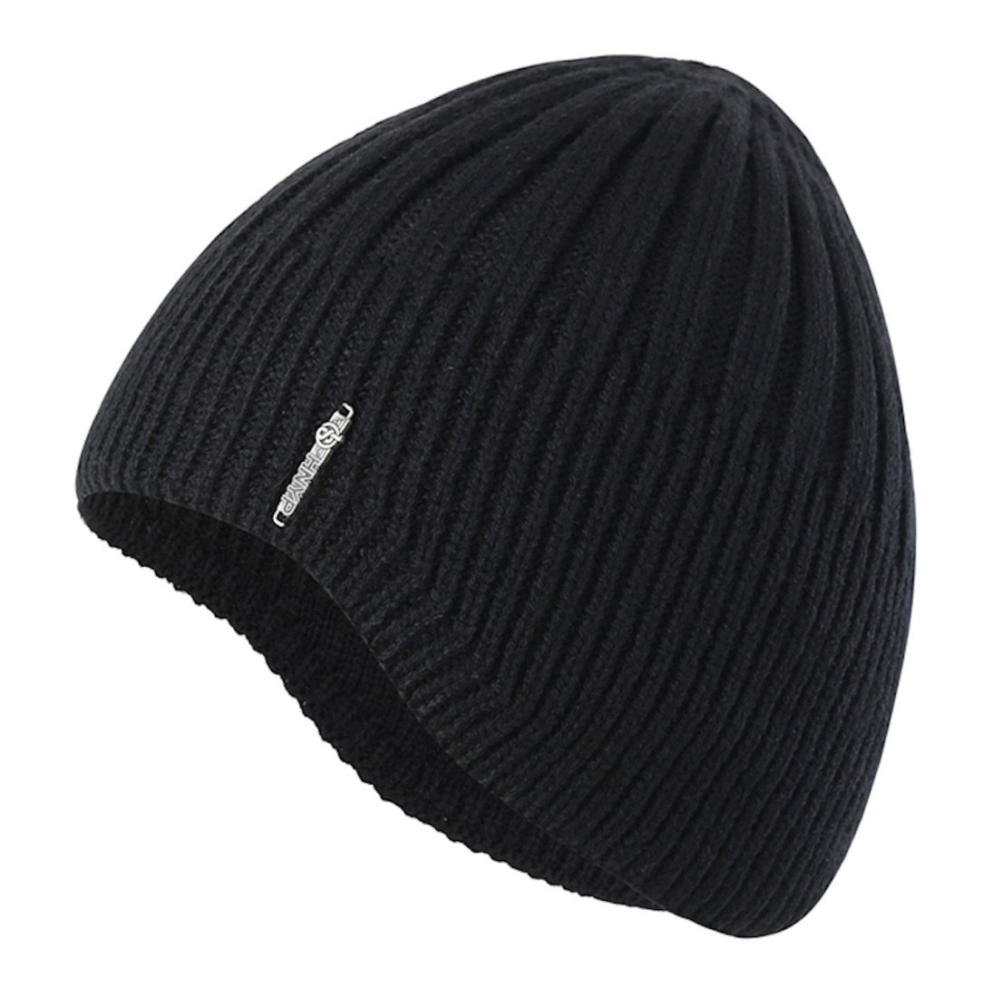 【送料無料】(コネクタイル) 耳あて ニット帽 キッズ 冬 暖かい 帽子 子供 男の子 幼児 ビーニー ニットキャップ 色:ブラック、サイズ:Free Size