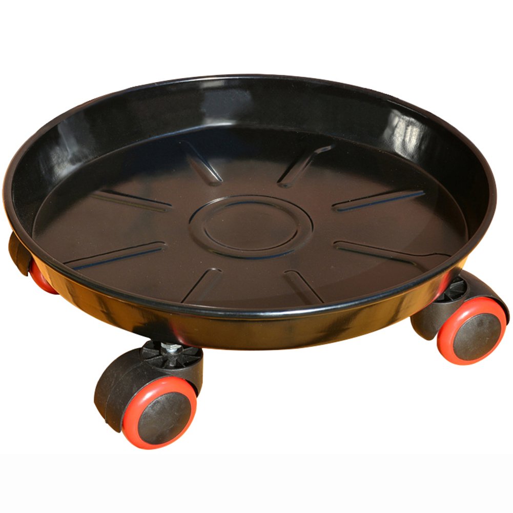 【送料無料】チャミ キャスター台 木製鉢置台 鉄質 鉢皿 キャスタープレート 足回転台 静音 360度回転 ..