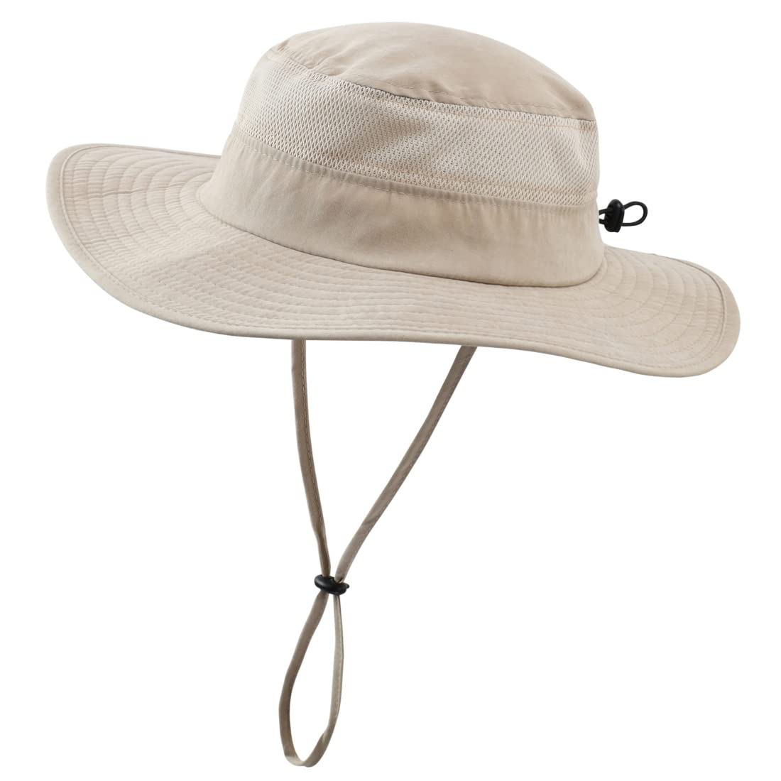 【送料無料】(コネクタイル) 幼児 キッズ 夏 UPF 50+ サファリハット 速乾 つば広 日よけ帽子 通学 紫外線 UVカット ハット 色：ダークカーキ、サイズ：M