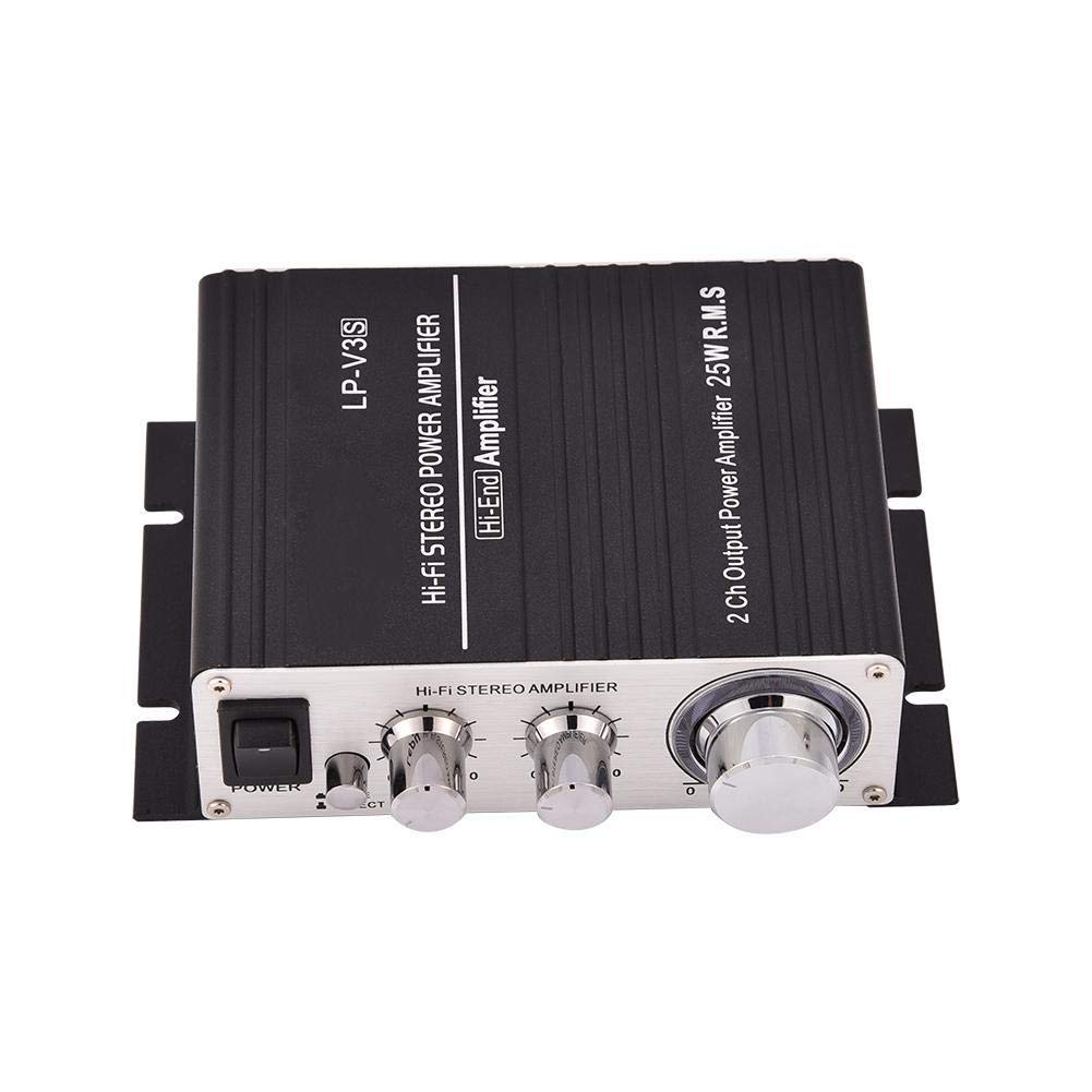 【送料無料】パワーアンプ ミニ 有線 オーディオパワーアンプ 2チャンネル HiFi ステレオ オートカー ..