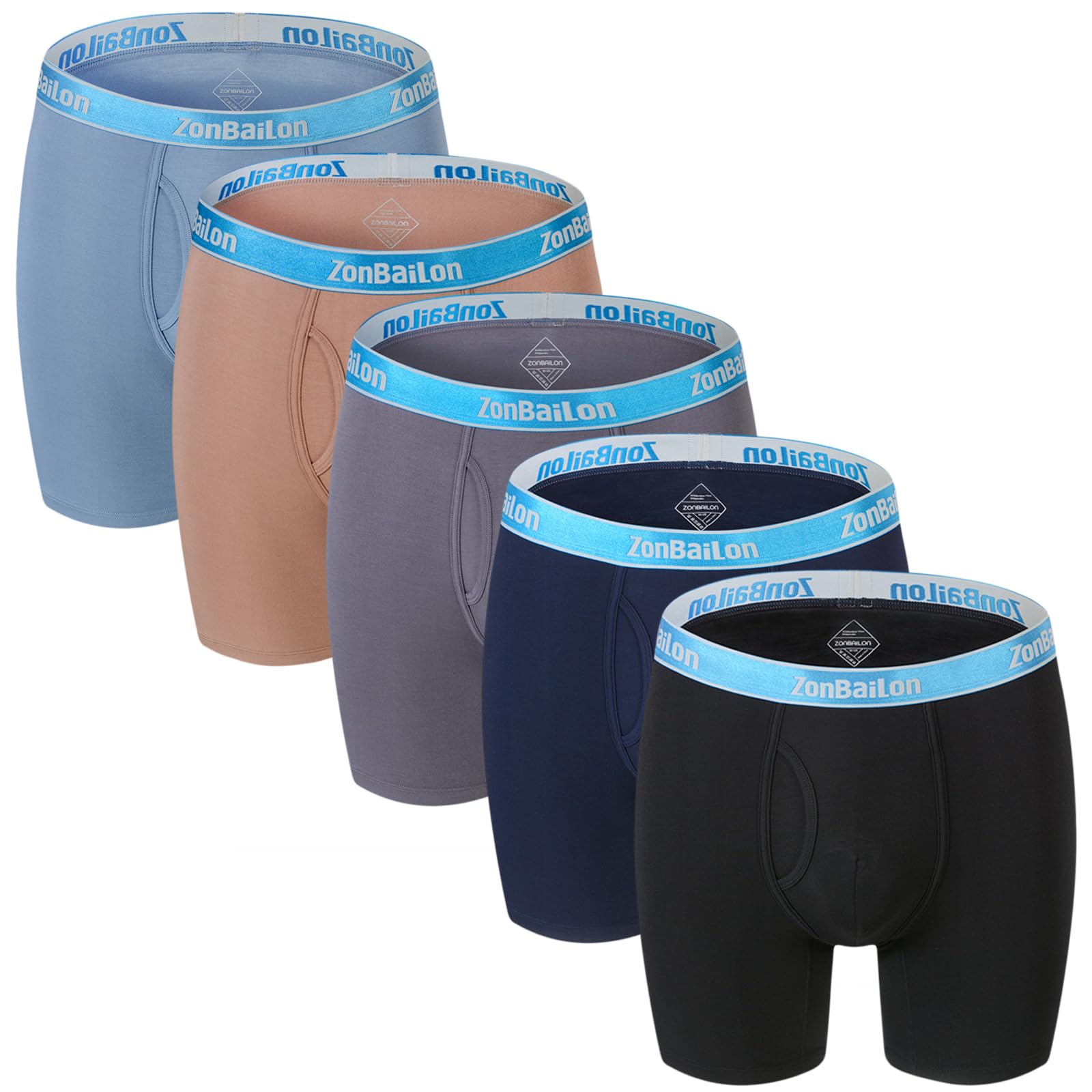【送料無料】[ZONBAILON] ボクサーパンツ メンズ 前開き ロング 蒸れないパンツ ボクサーブリーフ セッ..