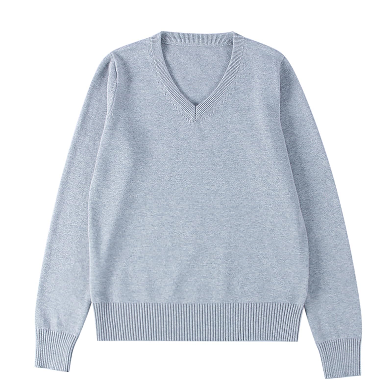 【送料無料】[zuevichn] スクールセーター 女子 vネック セーター 学生 長袖 綿 無地 女子高校生 色：..