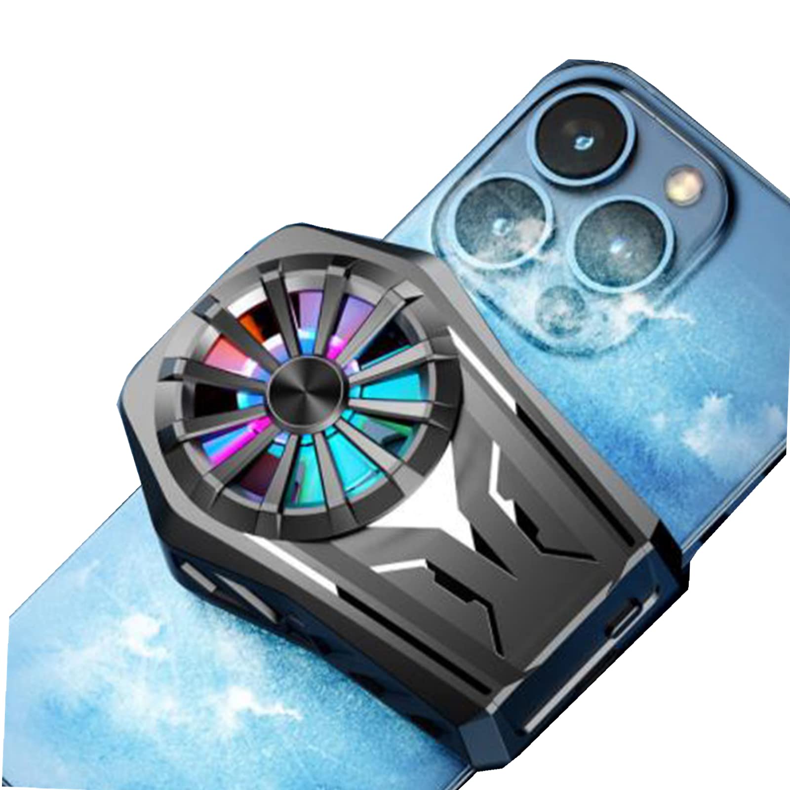 【送料無料】スマホ 冷却クーラー Type-C充電式 2000mAhバッテリー 伸縮クリップ式 RGBライト付き 静音..