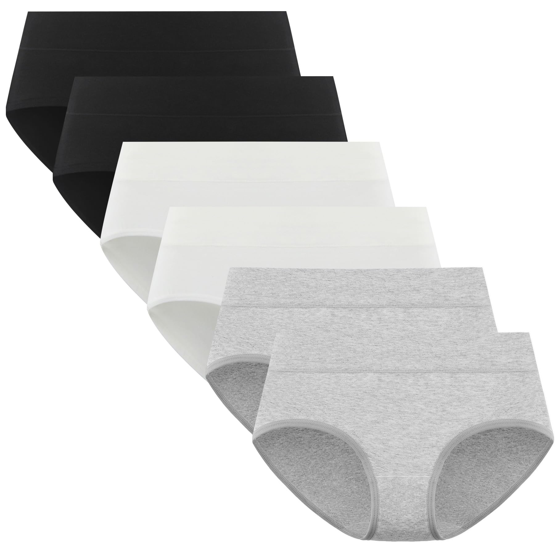 【送料無料】[POPKOK] ［ポップコー]ジュニア ショーツ ガールズ 下着 セット 女子中学生 綿 ミドルウエスト インナーパンツ 女児 女の子 肌着 6枚組 色：2ブラック/2ホワイト/2グレー、サイズ：160