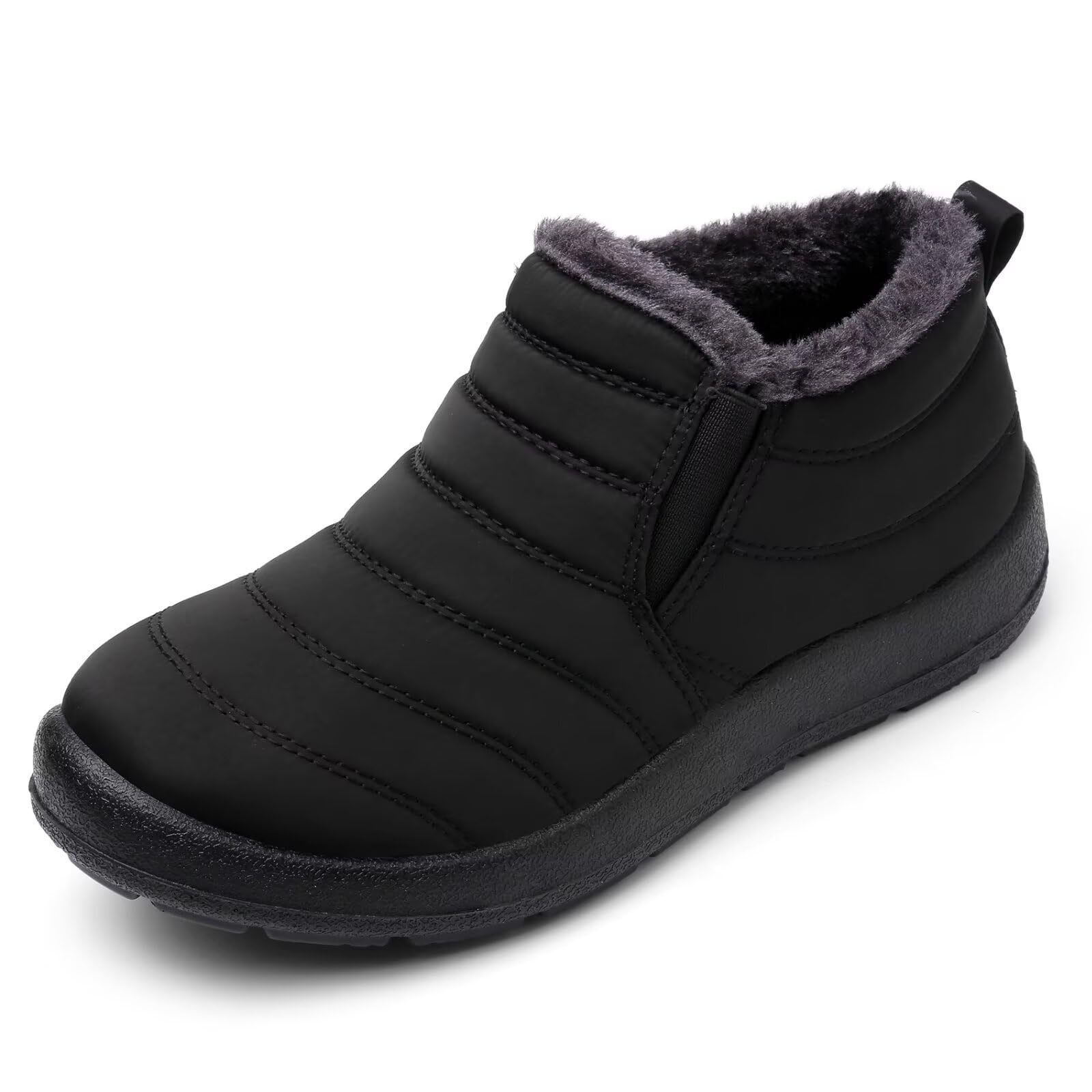 【送料無料】[kamafy] スノーブーツ レディース、 暖かい スノーシューズ、 防水 防滑 冬靴、 脱ぎ履き..