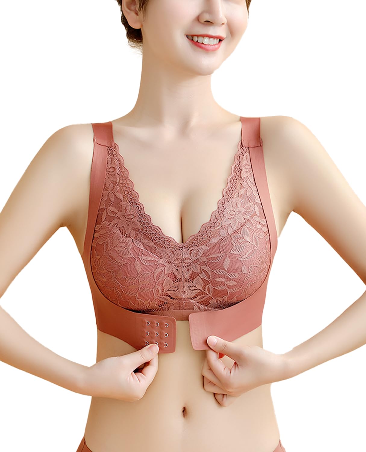 【送料無料】[Kayuuhin] ブラジャー ナイトブラ シームレスブラノンワイヤー 脇高 前後ホック レディー..