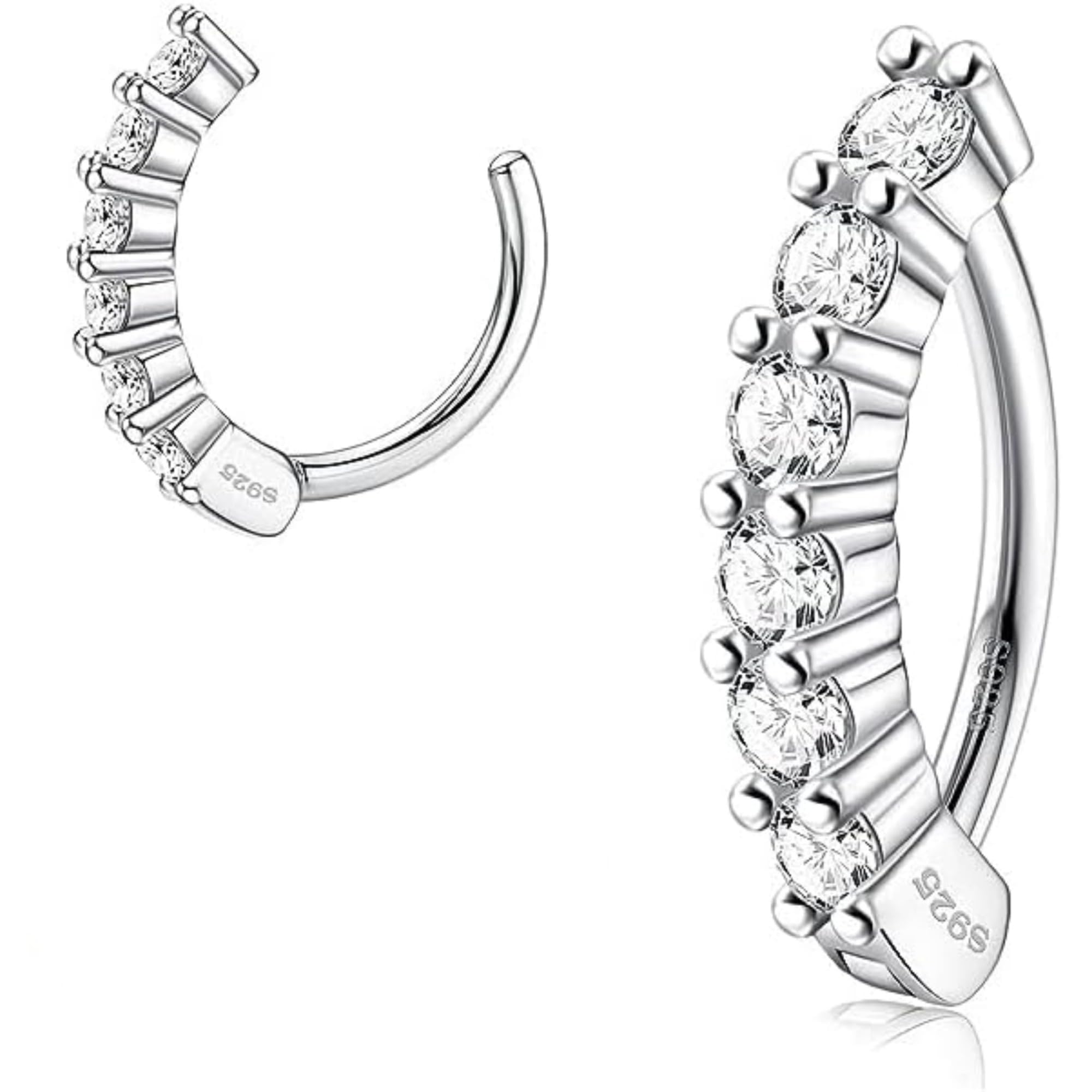 【送料無料】[LOYALLOOK] 14g へそ リング 女性用 925 スターリングシルバー 低刺激性 クリッカー へそ..