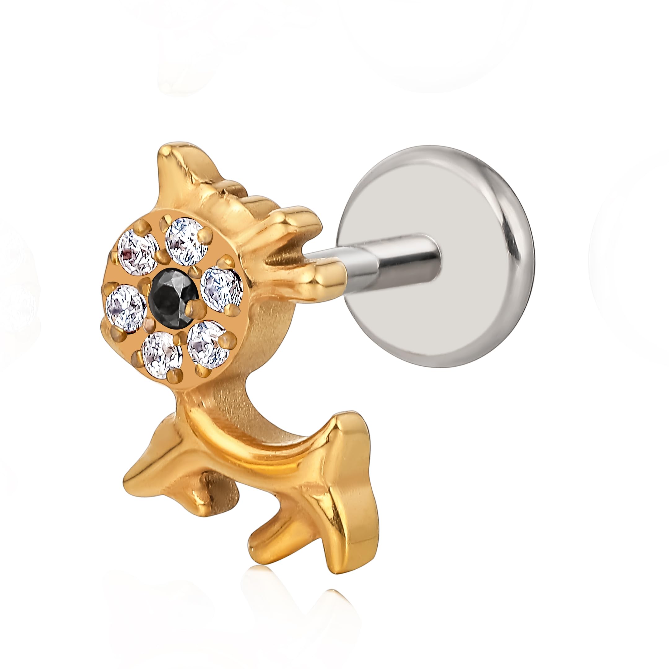 【送料無料】[limerencia] チタン ボディピアス 18G 立爪 金属アレルギー対応 医療用 セカンド ピアス 内部的に通されたの唇の棒、螺旋形のためのイヤリングのスタッド、鼻、軟骨 色：パープル