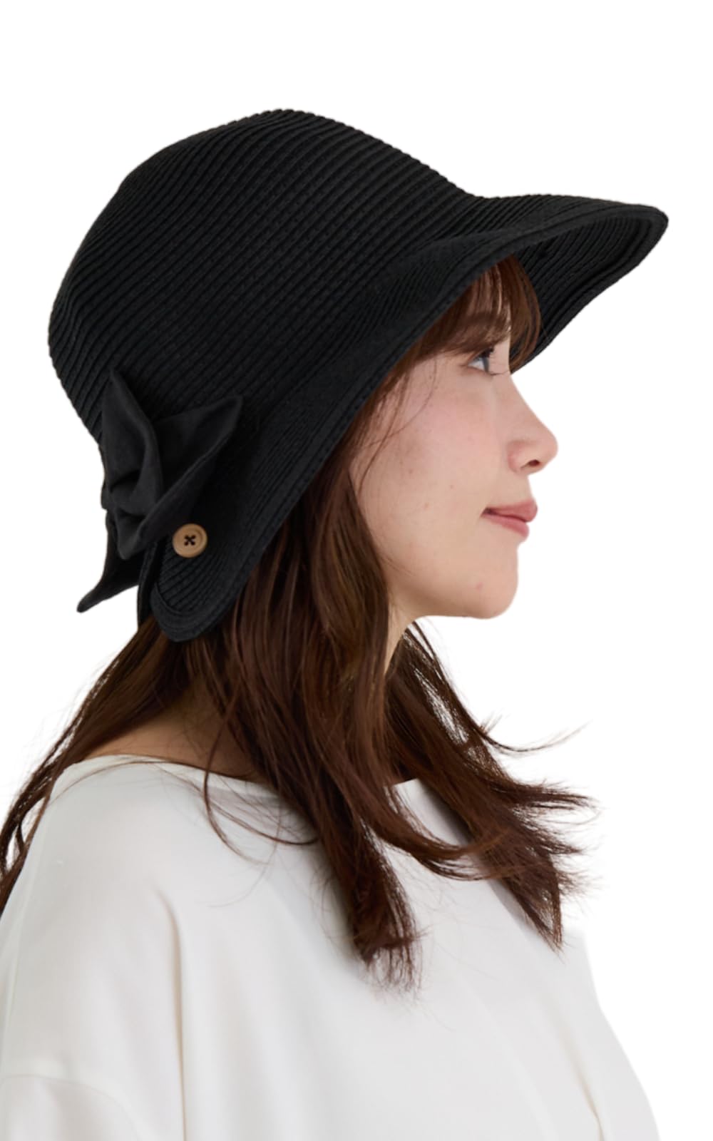 【送料無料】[valeria] バレリア リボン付き キャペリンハット 【洗濯機で洗える】 折りたたみ 帽子 レ..