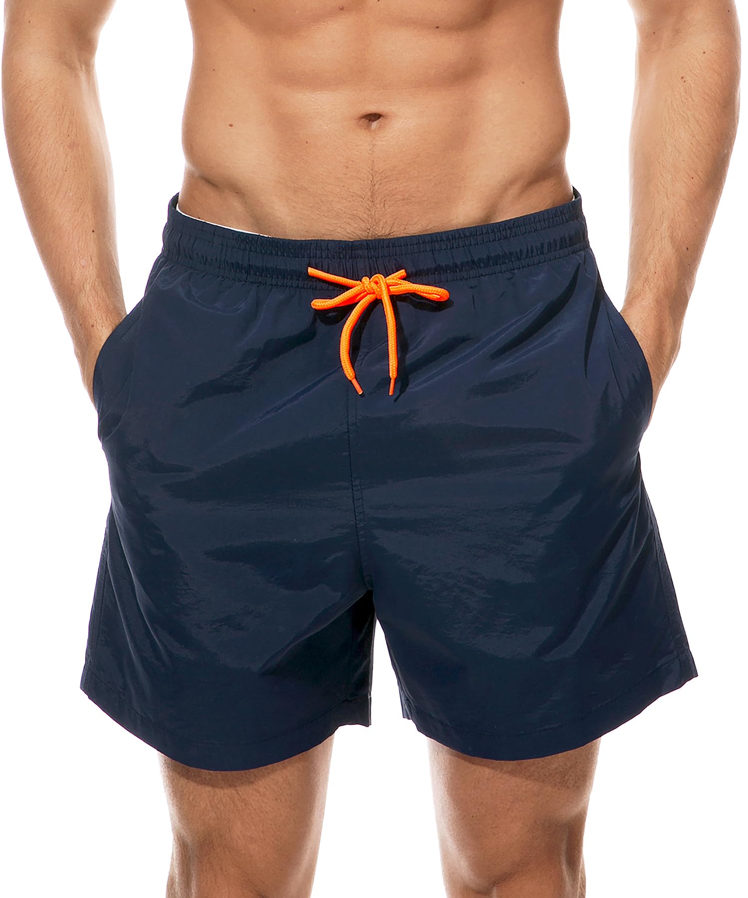 【送料無料】[Yotonna] 水着 メンズ サーフパンツ 海パン 水陸両用 インナー付き 速乾 海水パンツ ボードショーツ ビーチパンツ 通気 大きいサイズ 色：ネイビー、サイズ：M