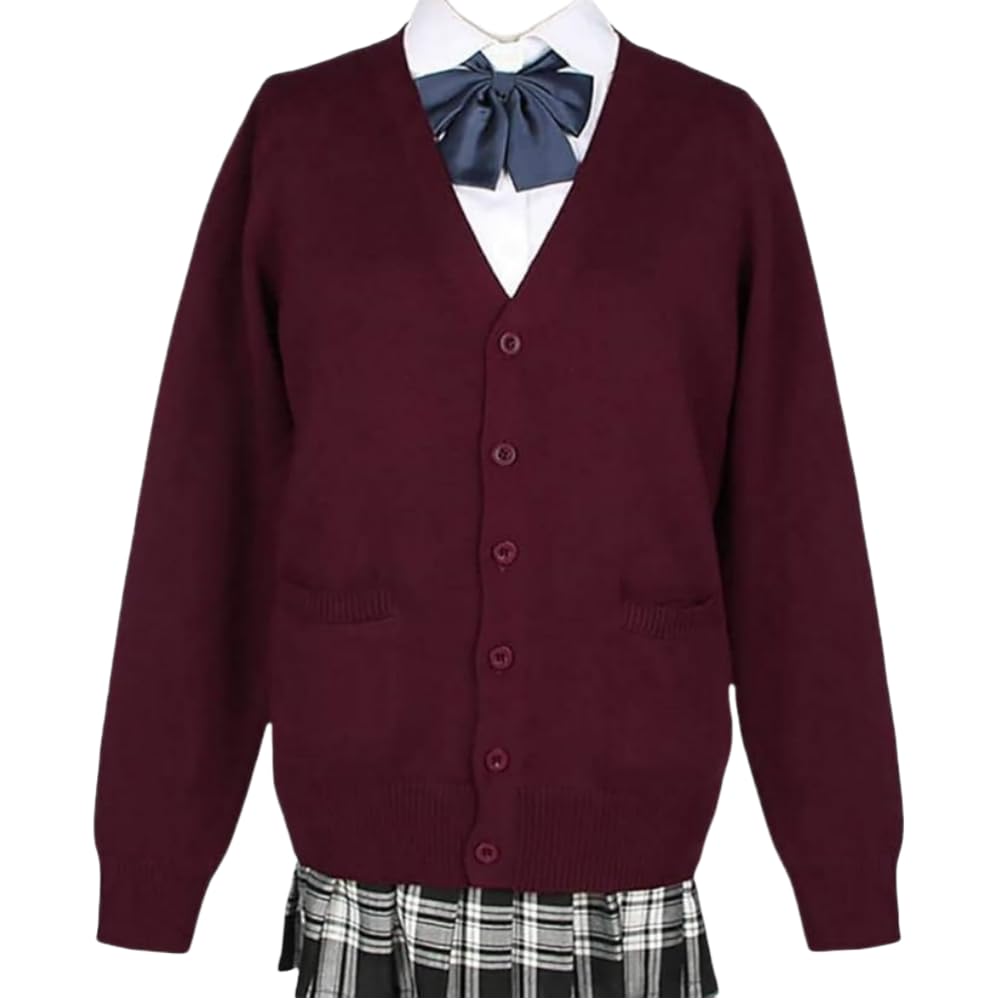 【送料無料】[Xingxin] スクールカーディガン 女子 制服 カーディガン 学生 厚手 無地 Vネック ゆった..