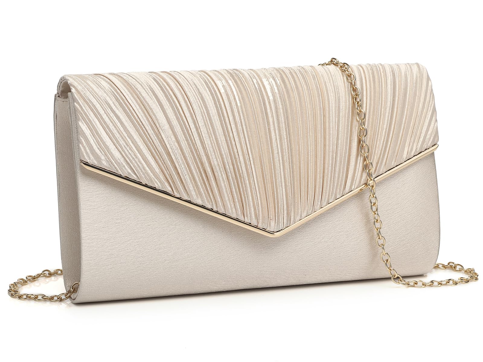 【送料無料】[Baisikou] 3way結婚式バックパーティーバッグ クラッチバッグドレス 結婚式 お呼ばれ 成人式 謝恩会 同窓会 二次会 パーティーバック 披露宴 フォーマル ドレス かわいい 色：シャンパンゴールド、サイズ：大