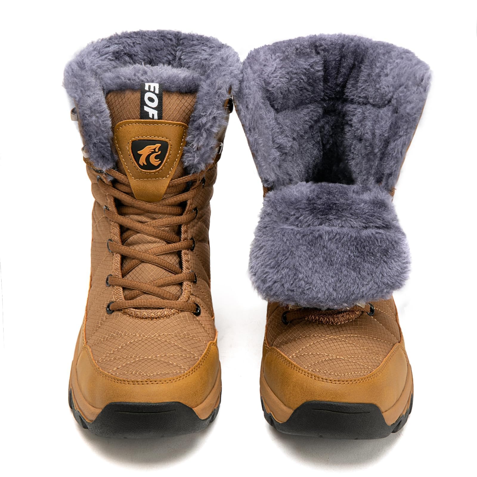 【送料無料】[MERPHINE] 冬用シューズ 防寒ブーツ スノーブーツ スノーシューズ メンズ レディース ウィンターブーツ 冬靴 ダウンブーツ 雪靴 防寒 裏起毛 ボア 撥水 軽量 色：A イエロー、サイズ：26.0 cm 3E